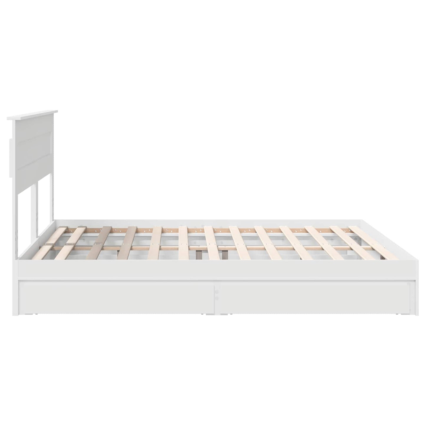 Storage Bed with Headboard White 180 x 200 cm Engineered Wood