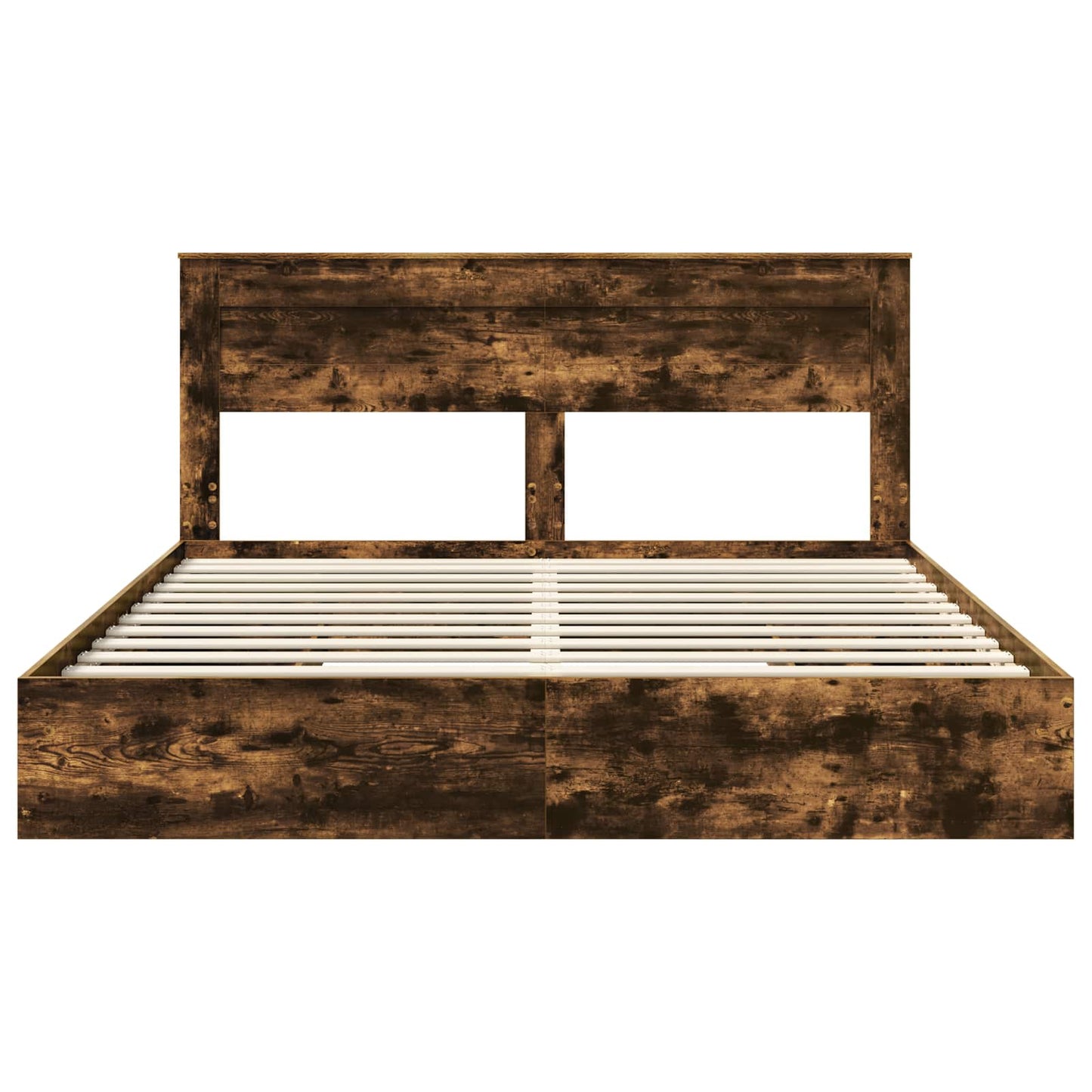 Storage Bed with Drawer Smoked Oak 180 x 200 cm Engineered Wood