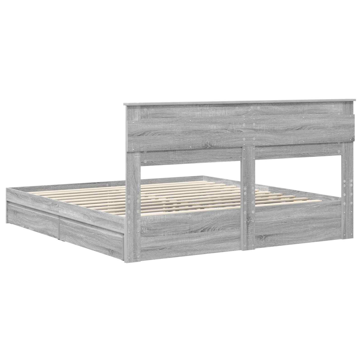 Storage Bed Grey Sonoma 180 x 200 cm Engineered Wood
