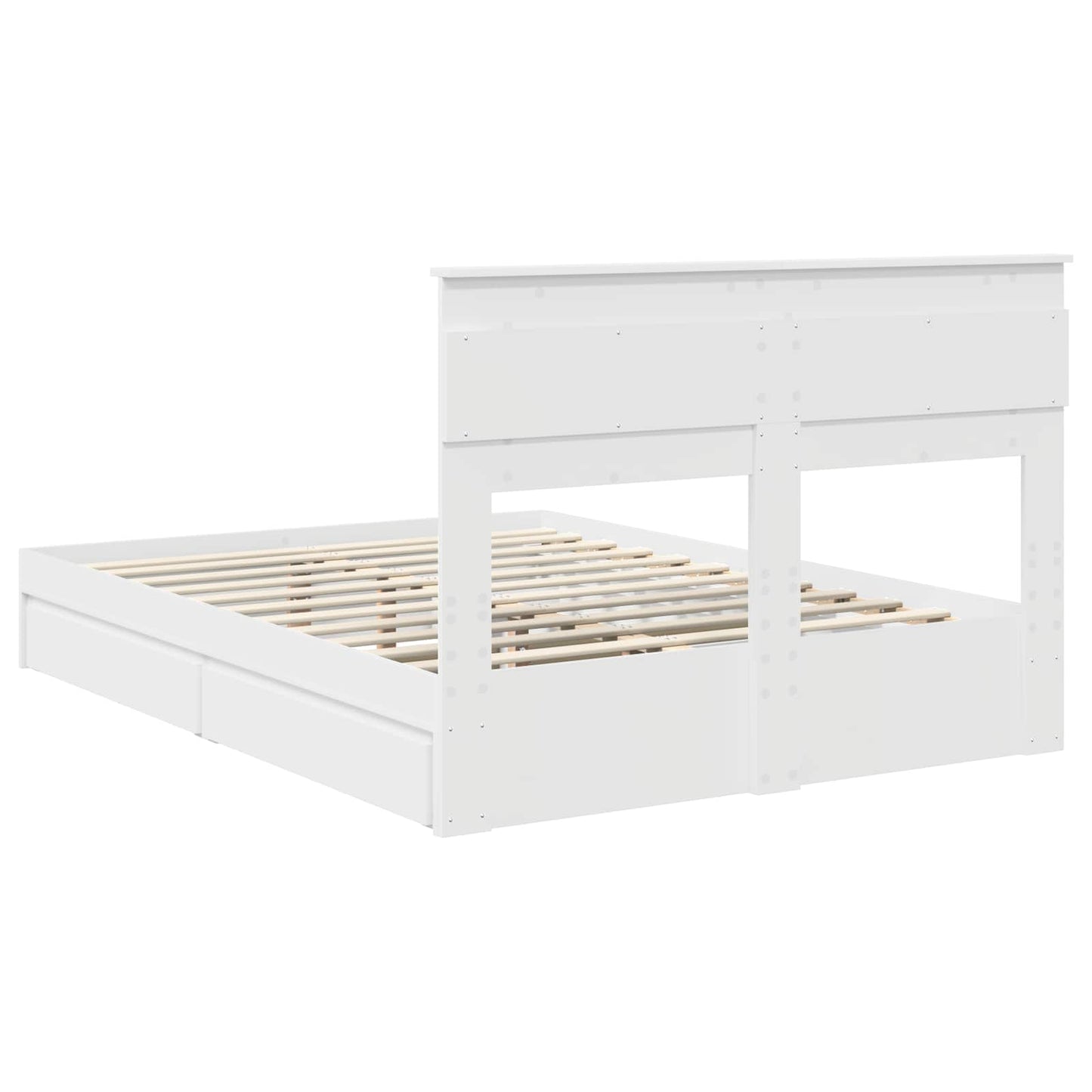 Storage Bed with Headboard White 160 x 200 cm Engineered Wood