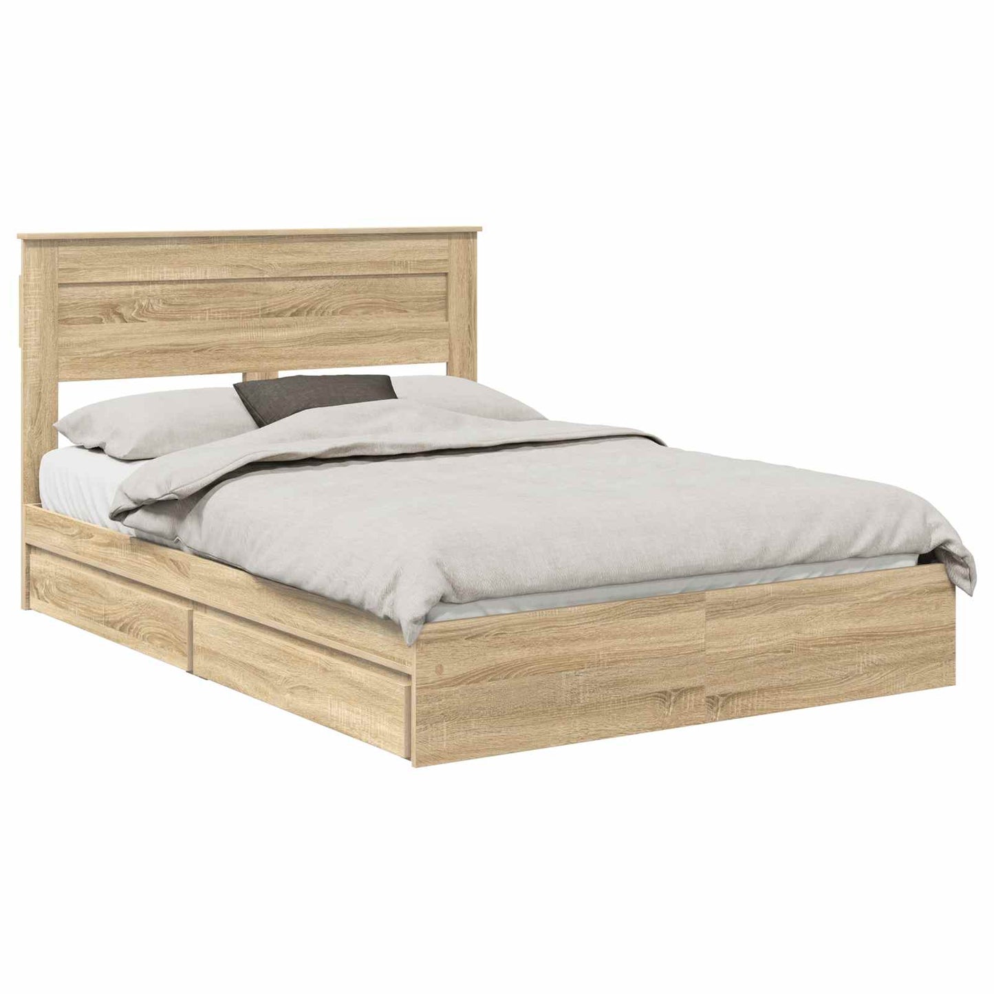 Storage Bed with Drawer Sonoma Oak 160 x 200 cm Engineered Wood