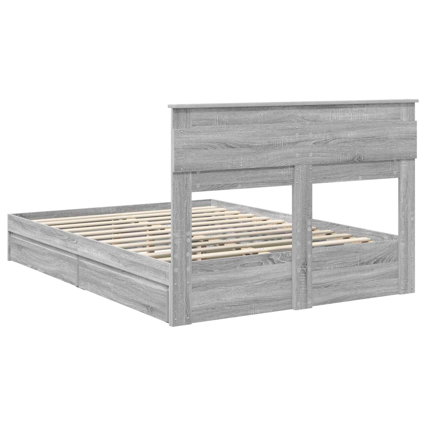 Storage Bed Grey Sonoma 160 x 200 cm Engineered Wood