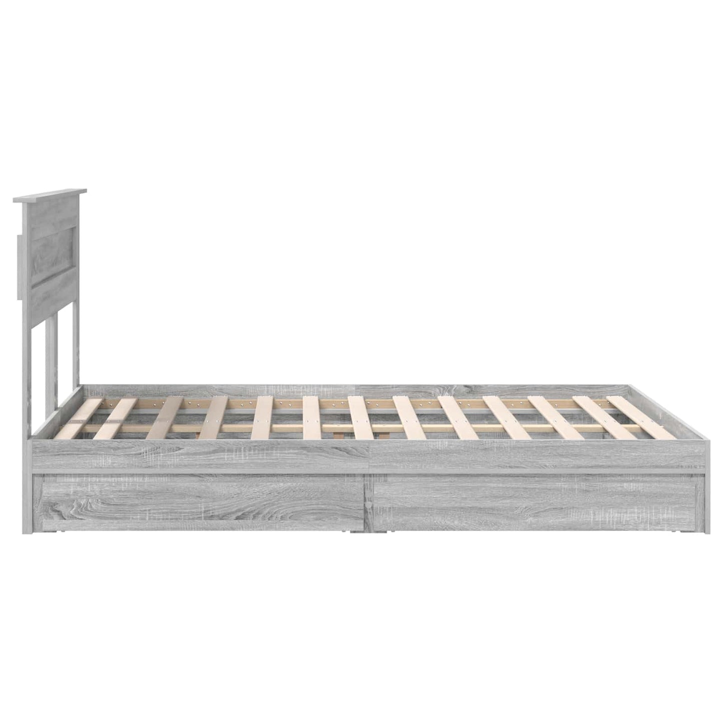 Storage Bed Grey Sonoma 160 x 200 cm Engineered Wood
