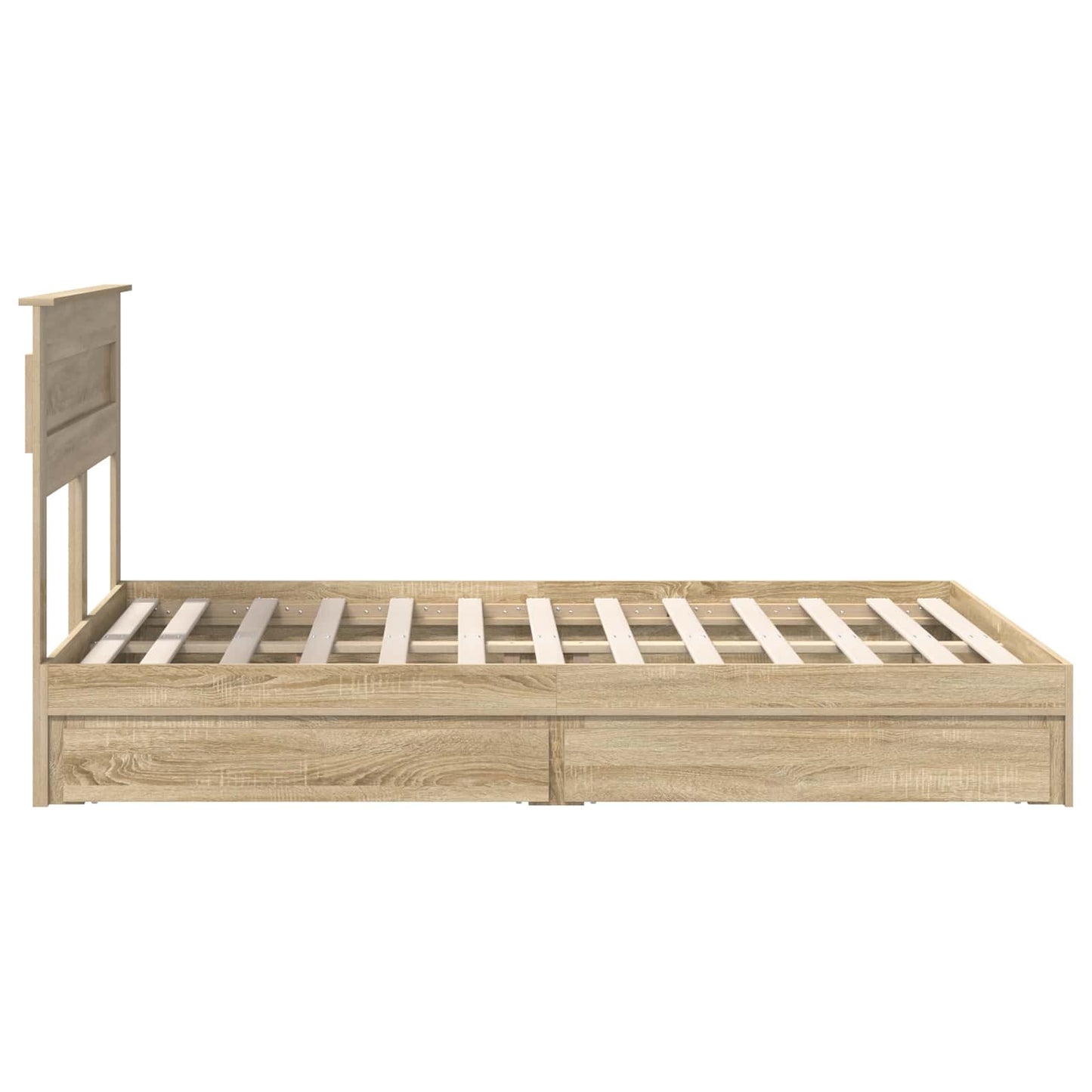 Storage Bed with Drawer Sonoma Oak 150 x 200 cm Engineered Wood