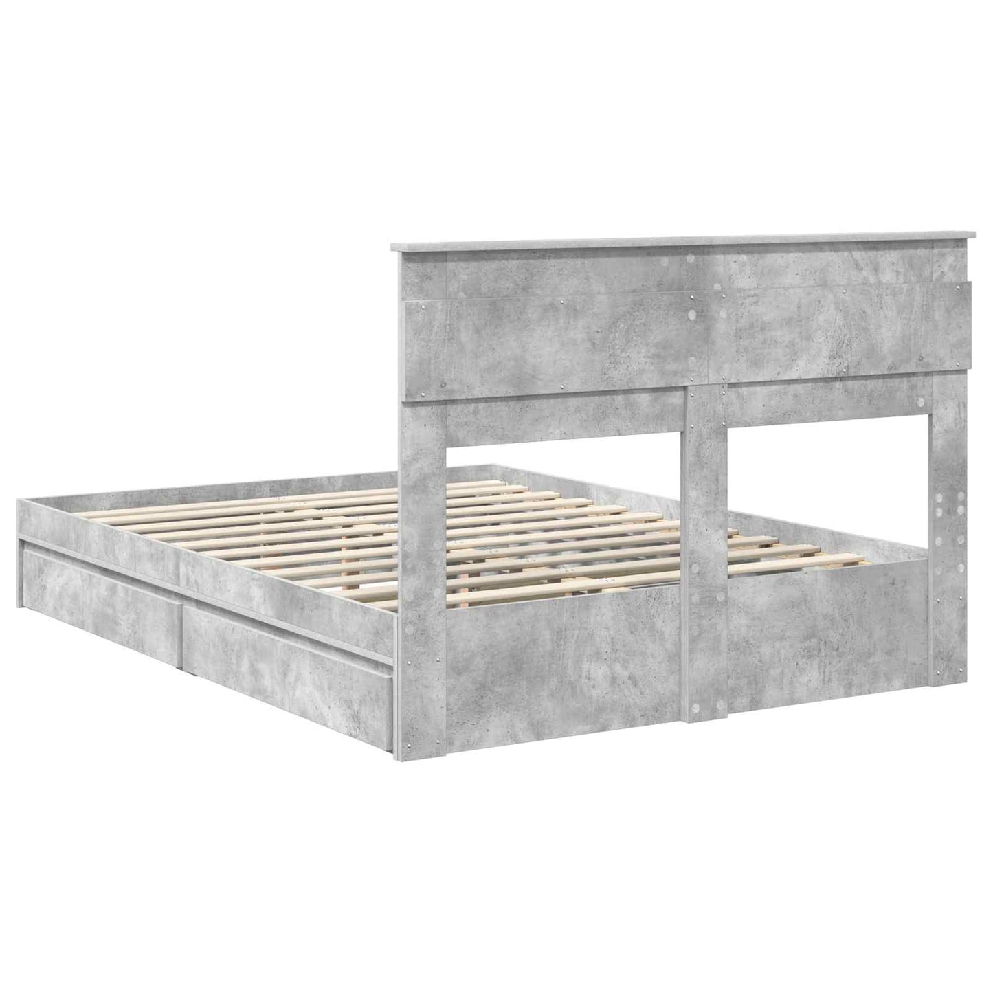 Storage Bed Concrete Grey 150 x 200 cm Engineered Wood