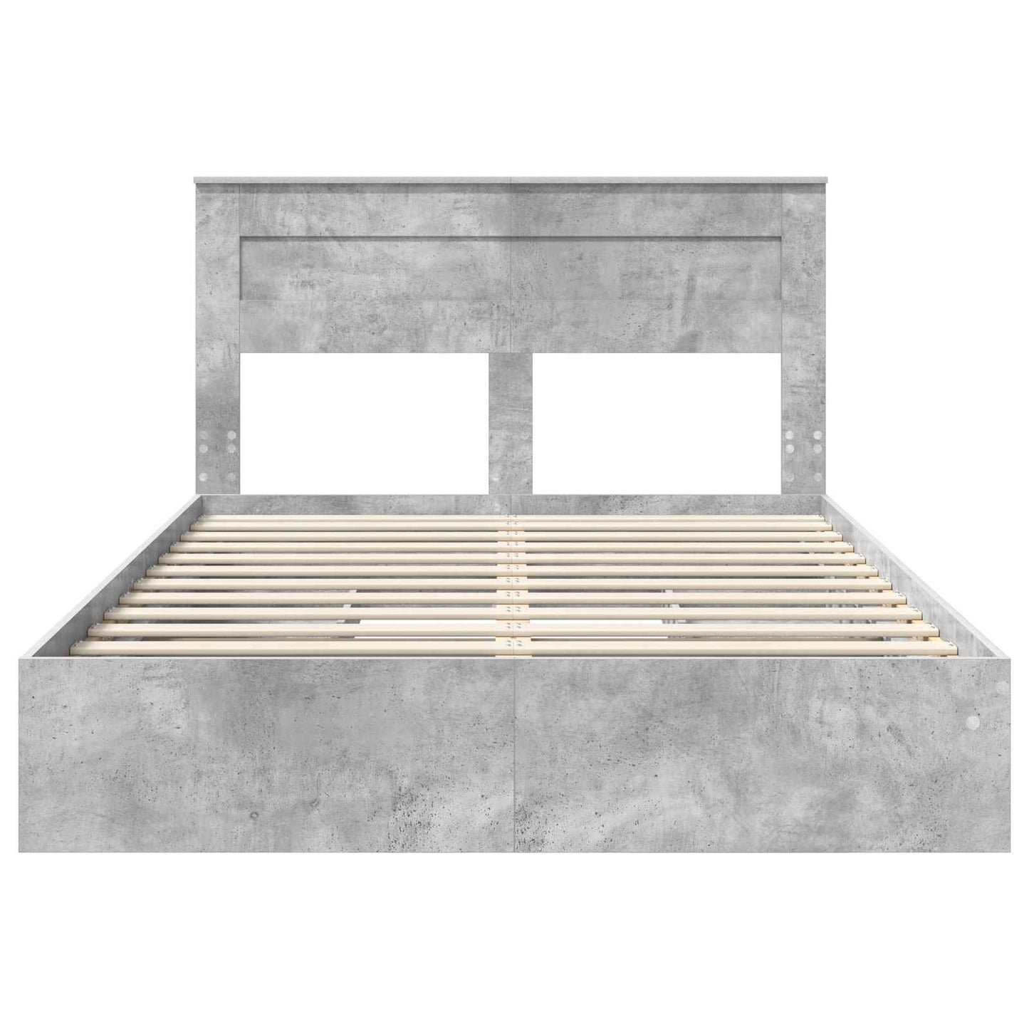 Storage Bed Concrete Grey 150 x 200 cm Engineered Wood