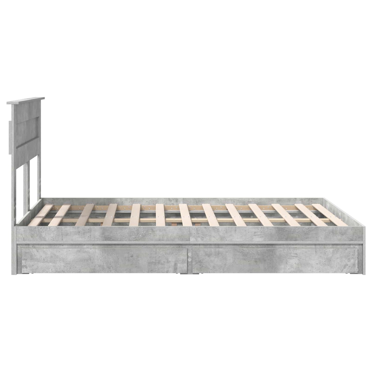 Storage Bed Concrete Grey 150 x 200 cm Engineered Wood