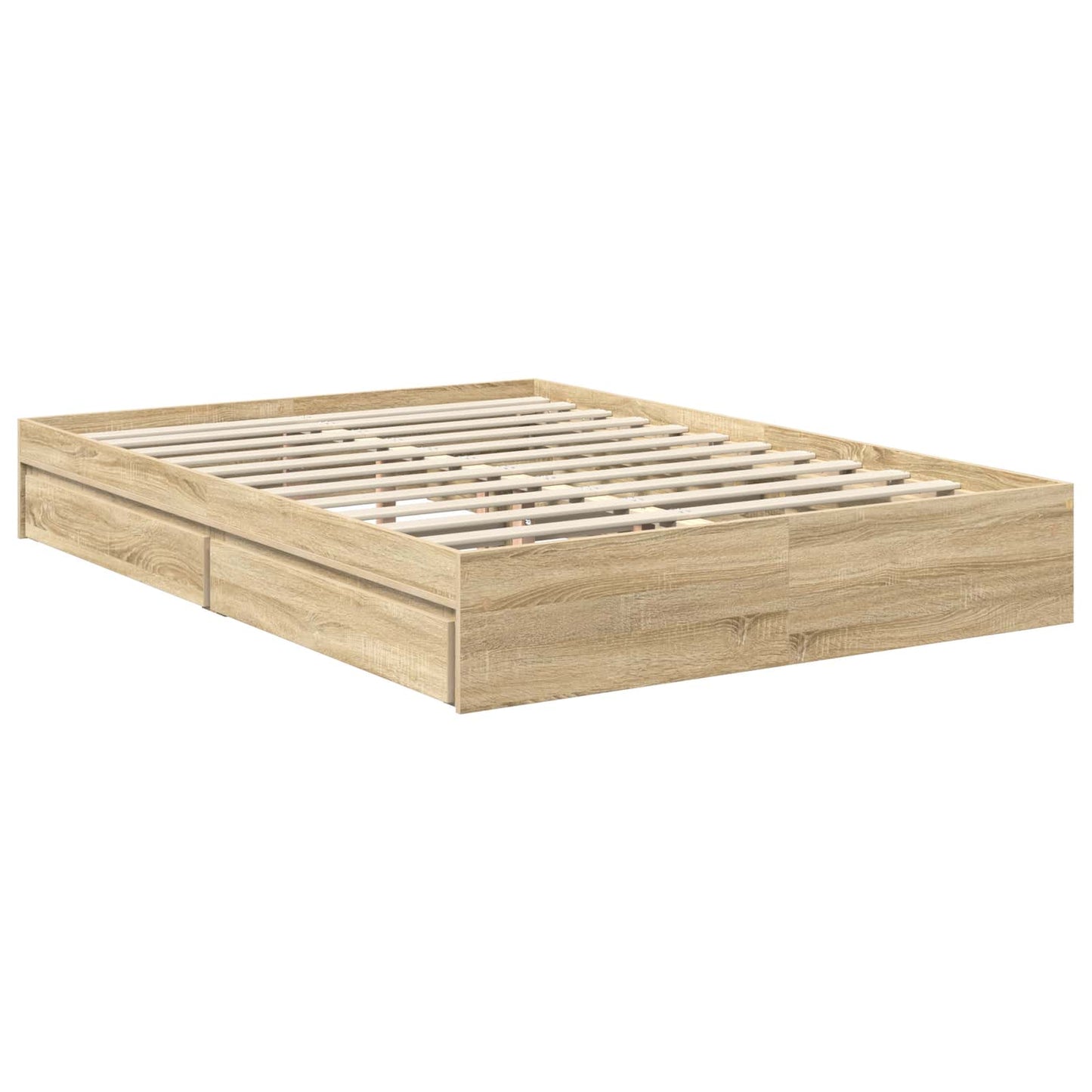 Storage Bed with Drawer Sonoma Oak 140 x 200 cm Engineered Wood