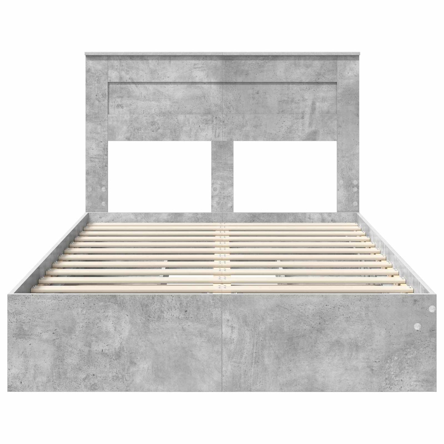 Storage Bed Concrete Grey 135 x 190 cm Engineered Wood