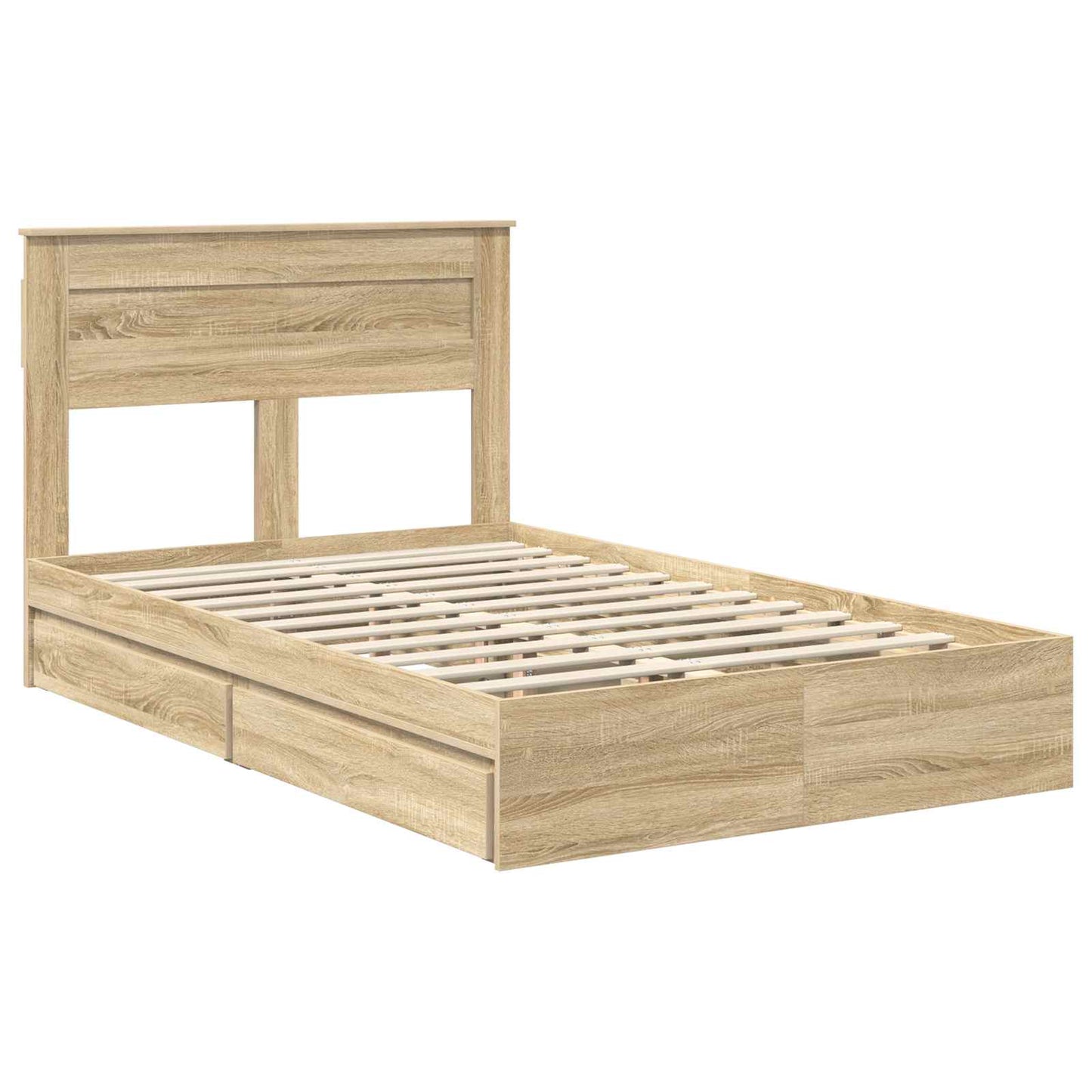 Storage Bed with Drawer Sonoma Oak 120 x 200 cm Engineered Wood