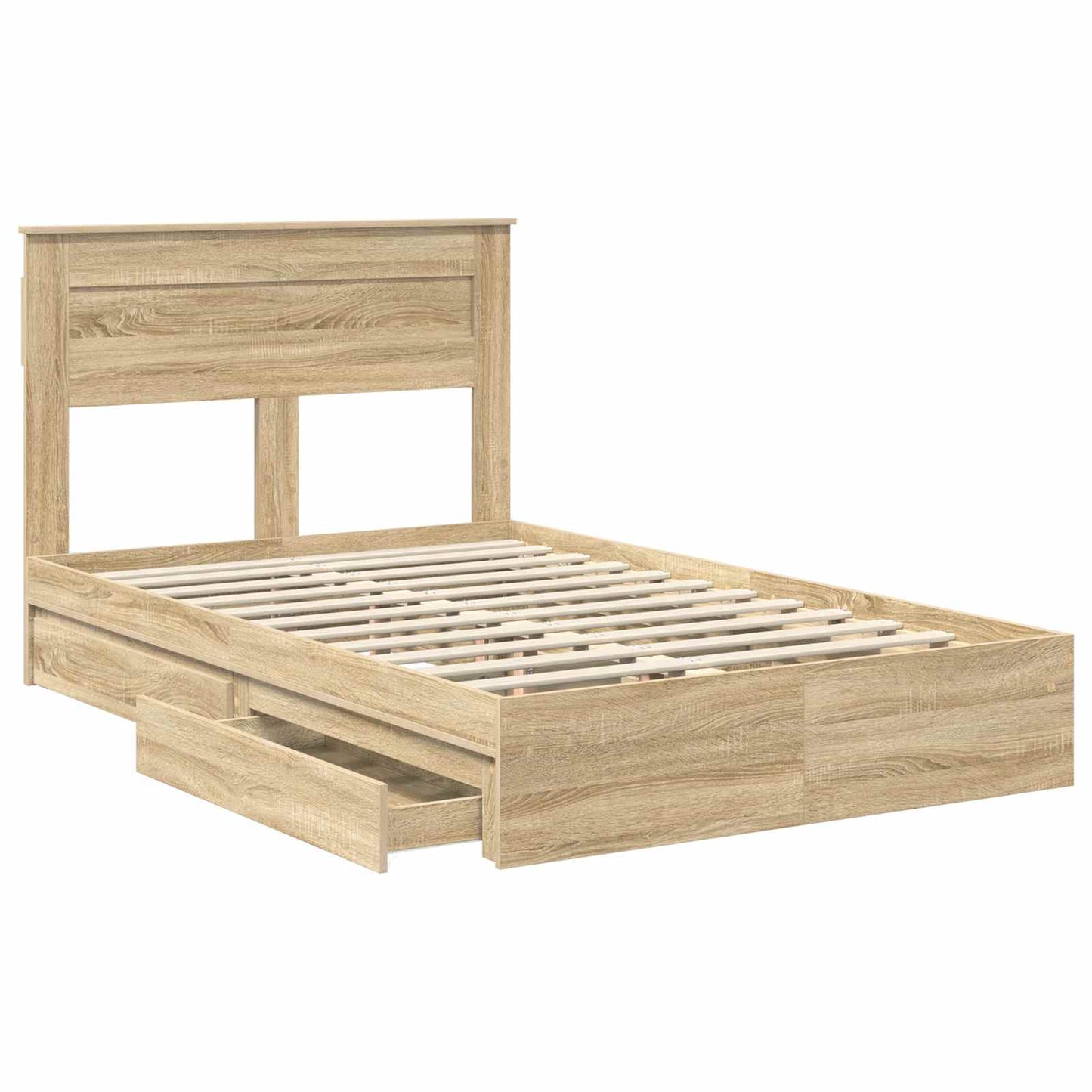 Storage Bed with Drawer Sonoma Oak 120 x 200 cm Engineered Wood