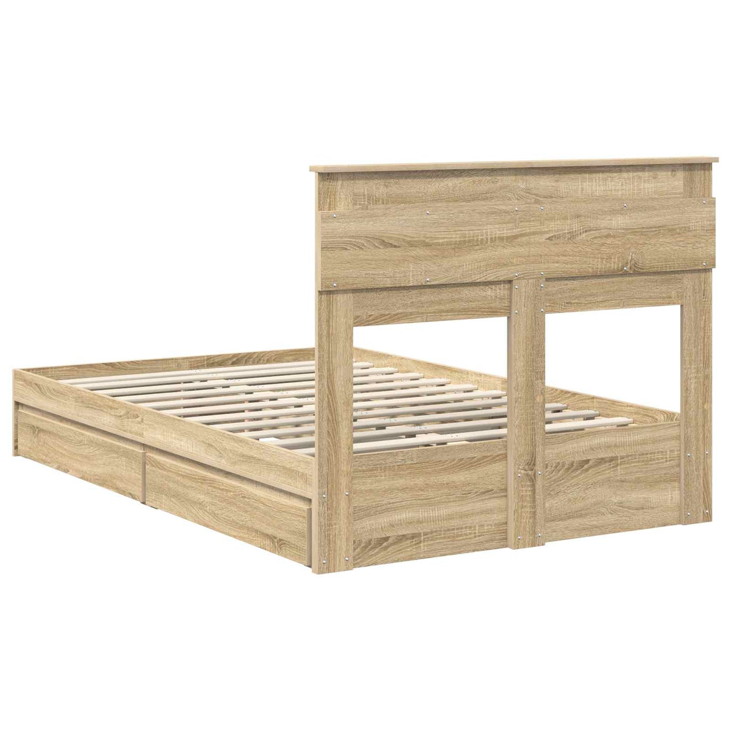 Storage Bed with Drawer Sonoma Oak 120 x 200 cm Engineered Wood