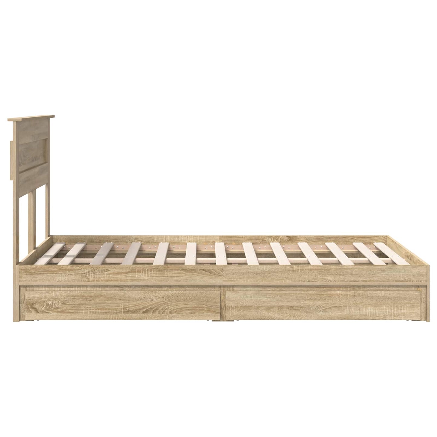 Storage Bed with Drawer Sonoma Oak 120 x 200 cm Engineered Wood