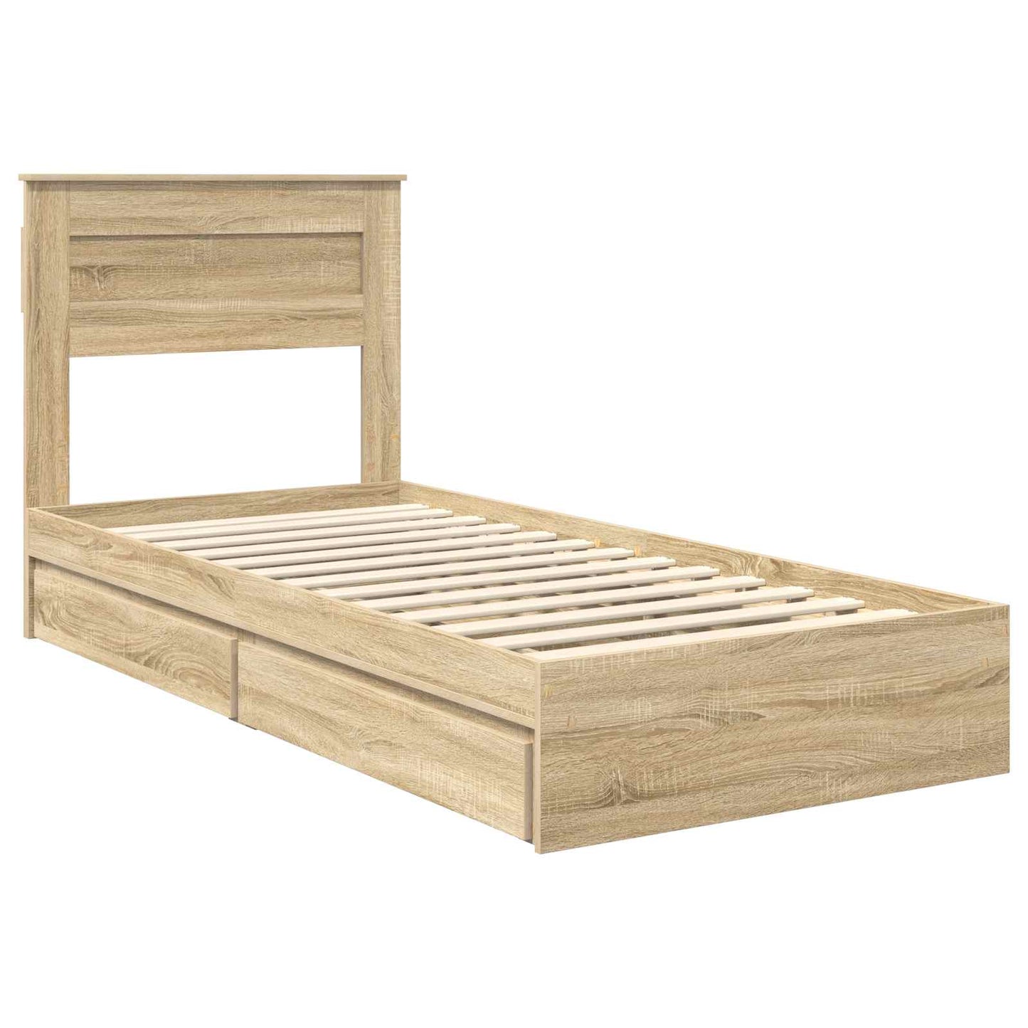 Storage Bed with Drawer Sonoma Oak 100 x 200 cm Engineered Wood