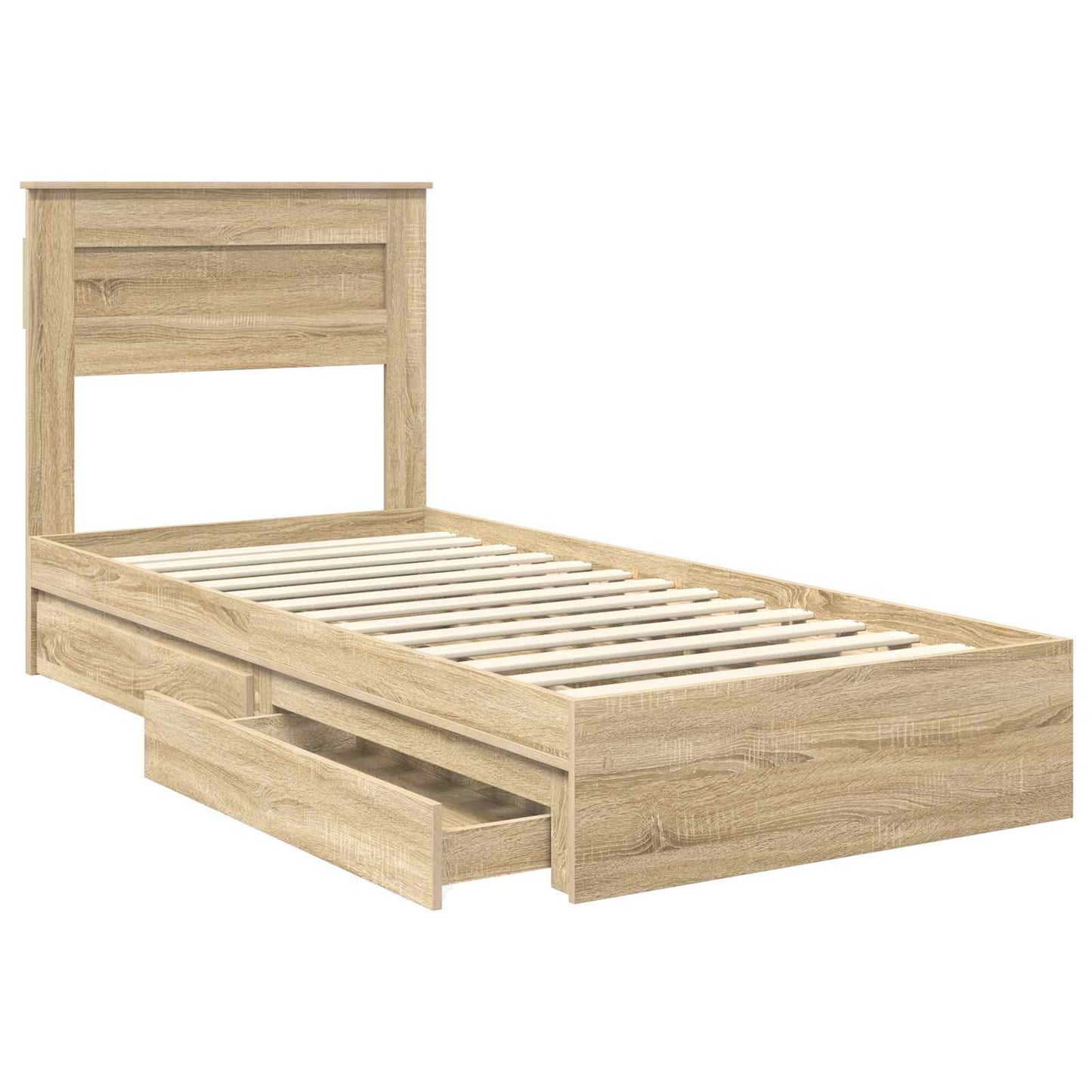 Storage Bed with Drawer Sonoma Oak 100 x 200 cm Engineered Wood