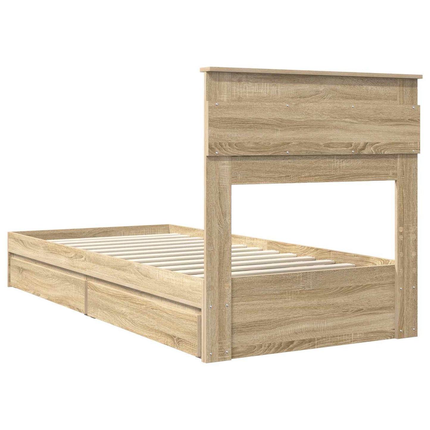 Storage Bed with Drawer Sonoma Oak 100 x 200 cm Engineered Wood