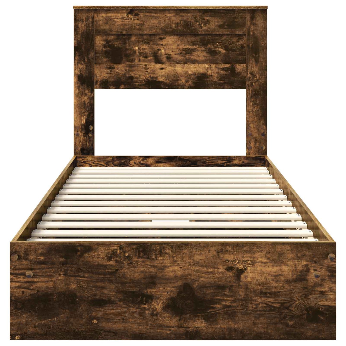 Storage Bed with Drawer Smoked Oak 100 x 200 cm Engineered Wood
