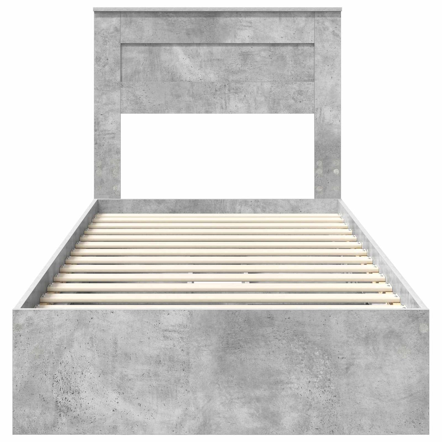 Storage Bed Concrete Grey 90 x 190 cm Engineered Wood