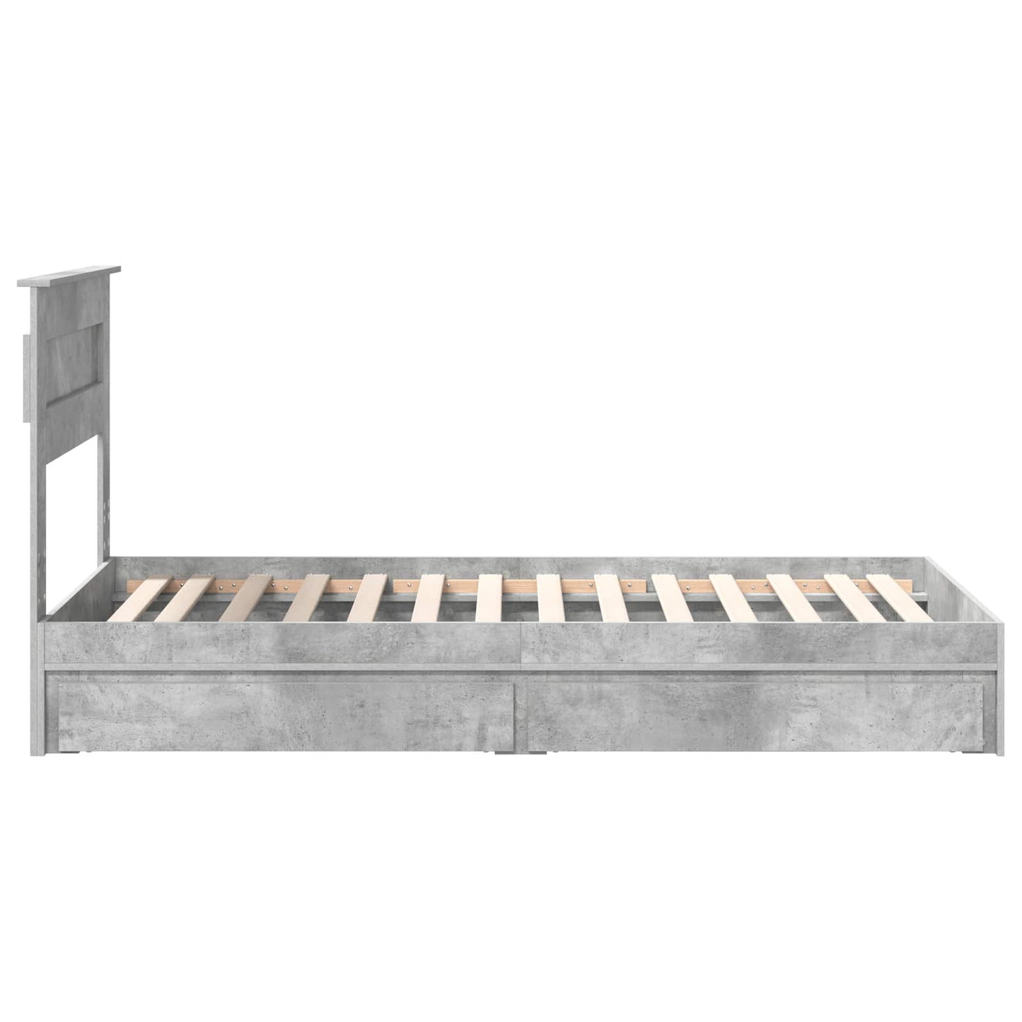 Storage Bed Concrete Grey 90 x 190 cm Engineered Wood