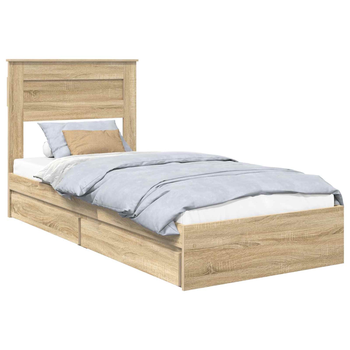 Storage Bed with Drawer Sonoma Oak 90 x 200 cm Engineered Wood