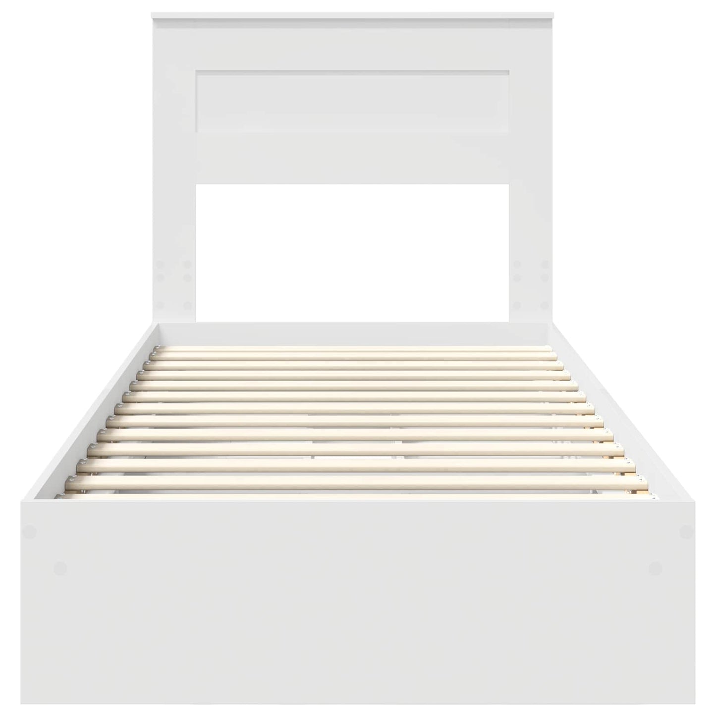 Storage Bed with Headboard White 75 x 190 cm Engineered Wood