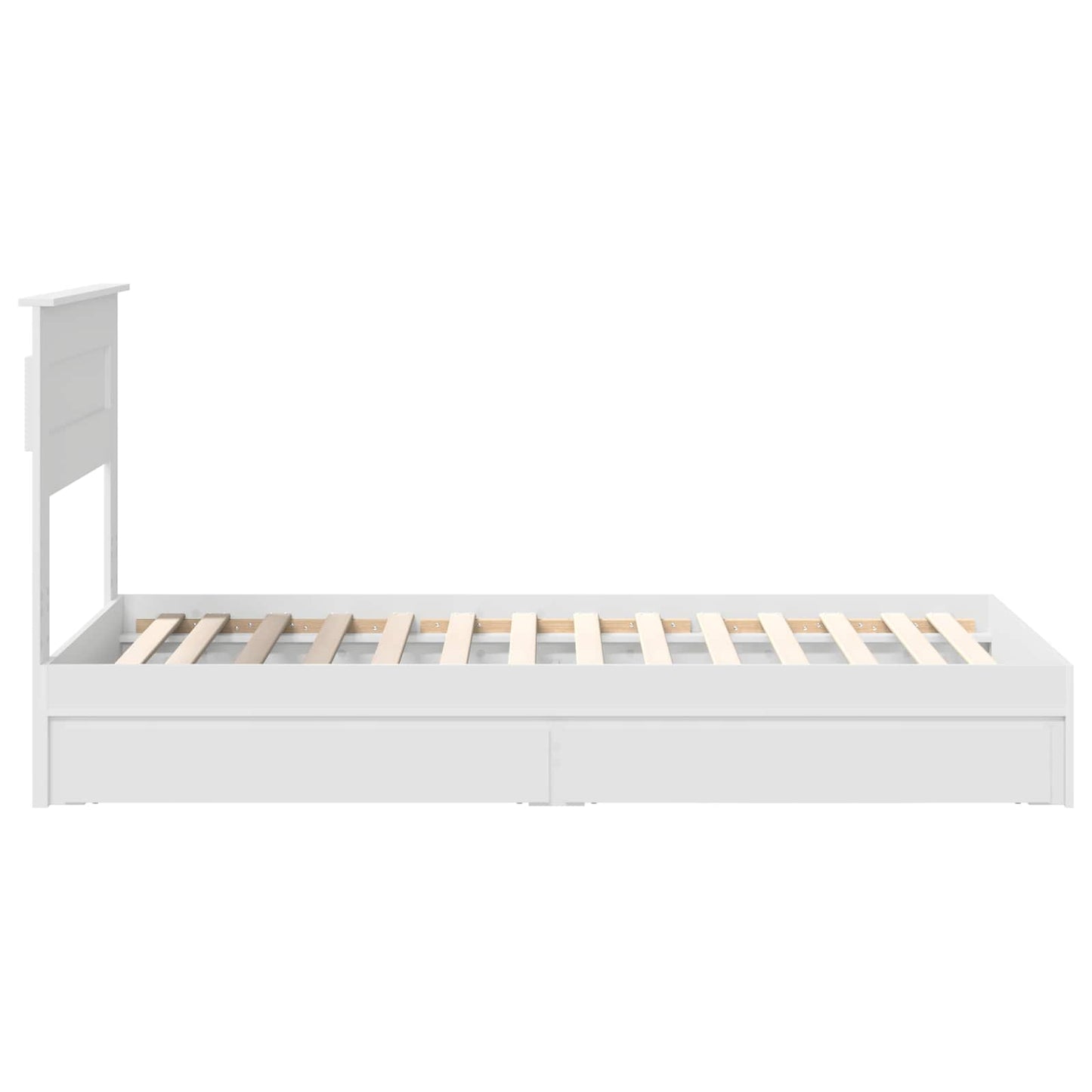 Storage Bed with Headboard White 75 x 190 cm Engineered Wood