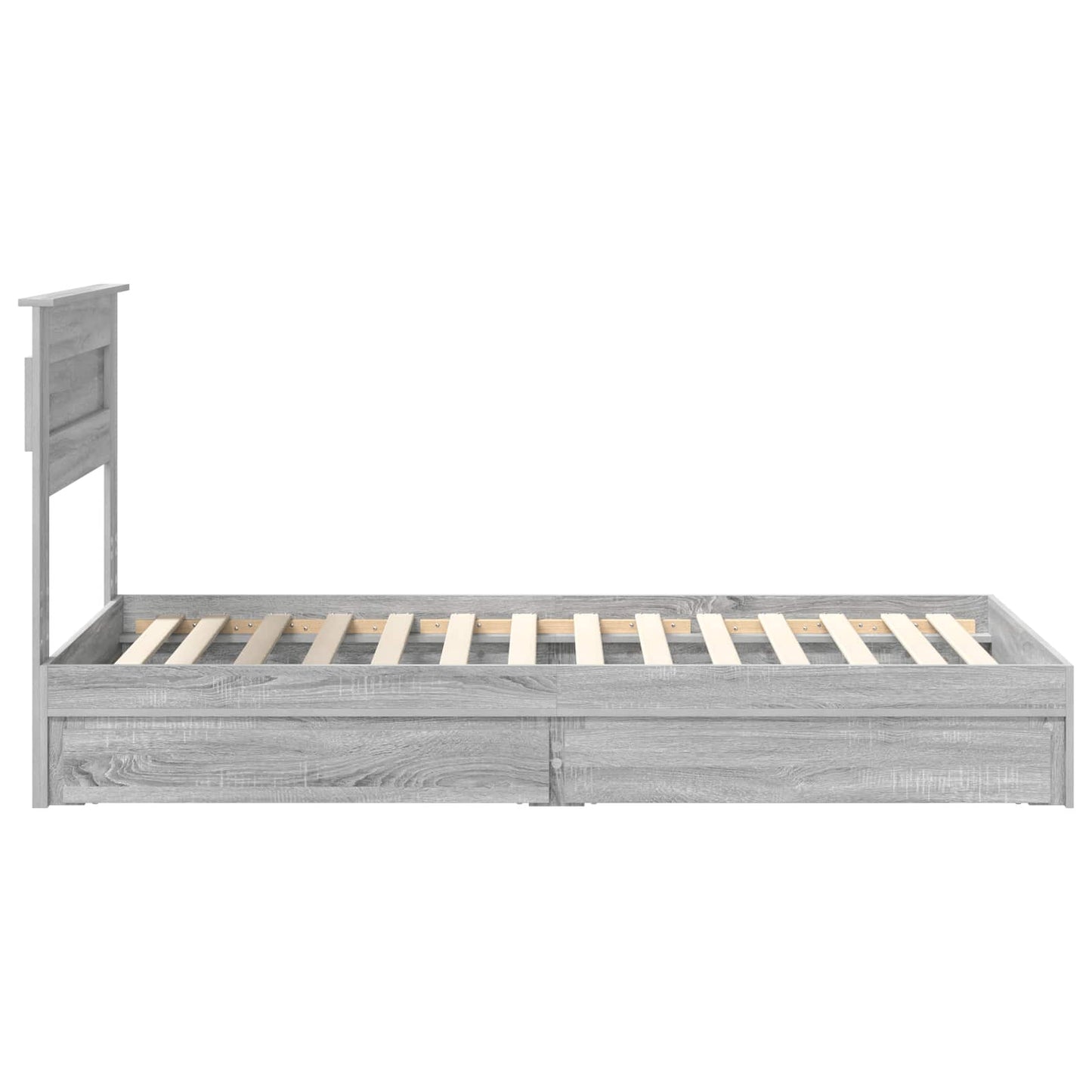 Storage Bed with Drawer Grey Sonoma 75 x 190 cm Engineered Wood