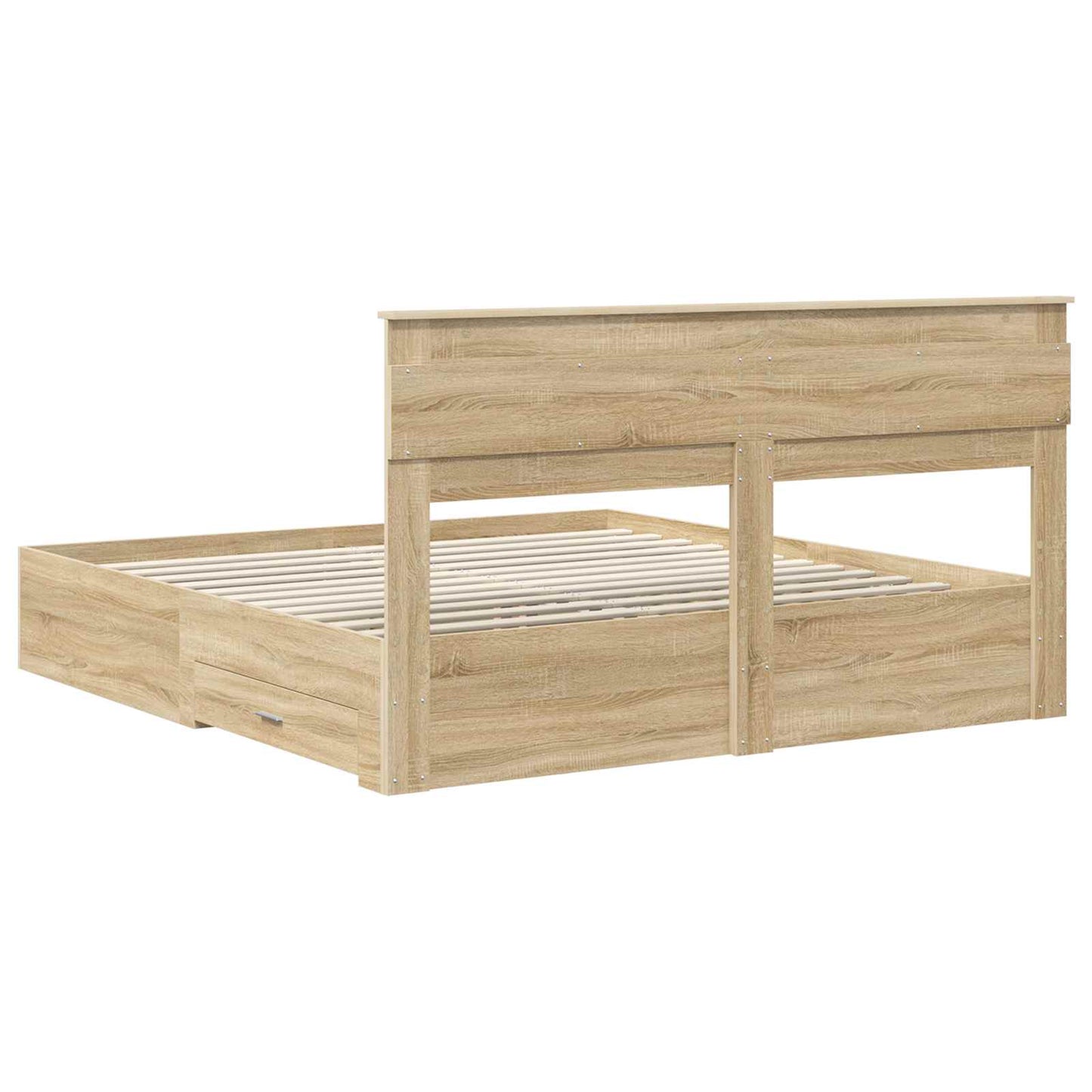 Bed Frame with Drawer Sonoma Oak 200 x 200 cm Engineered Wood