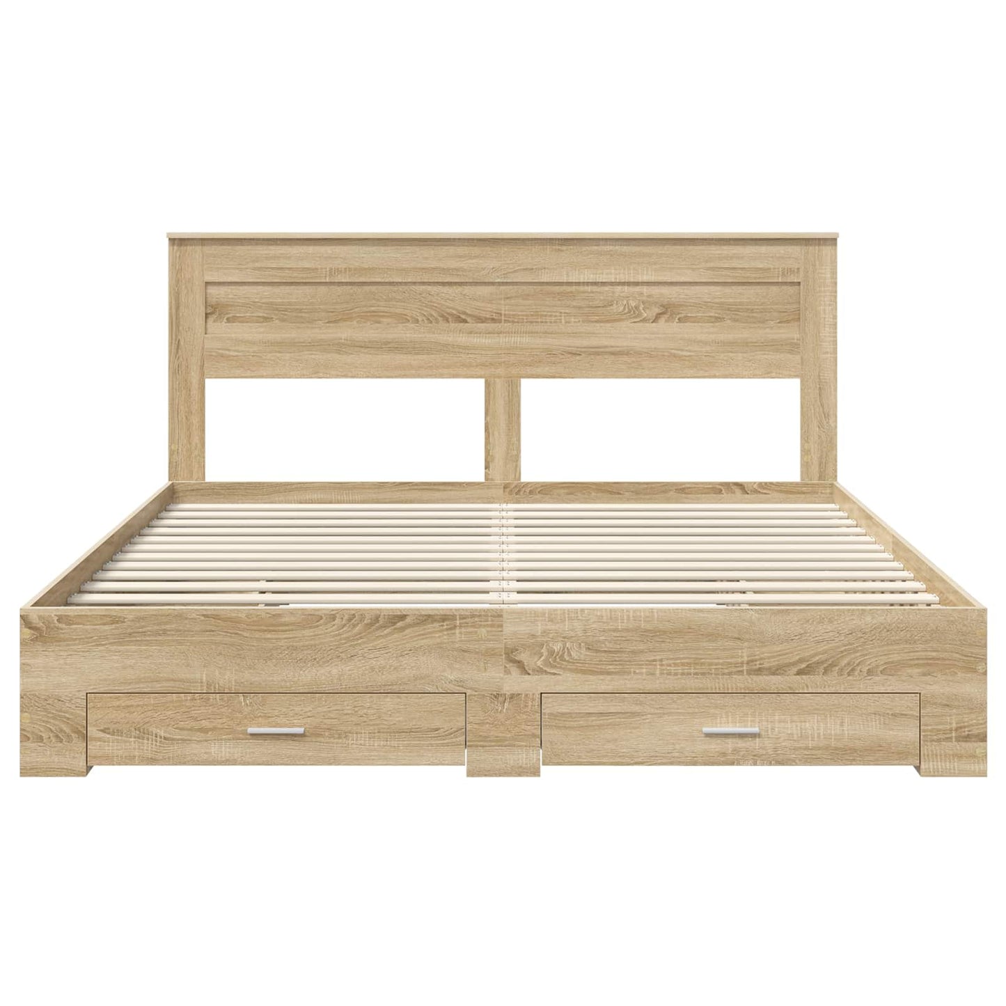 Bed Frame with Drawer Sonoma Oak 200 x 200 cm Engineered Wood