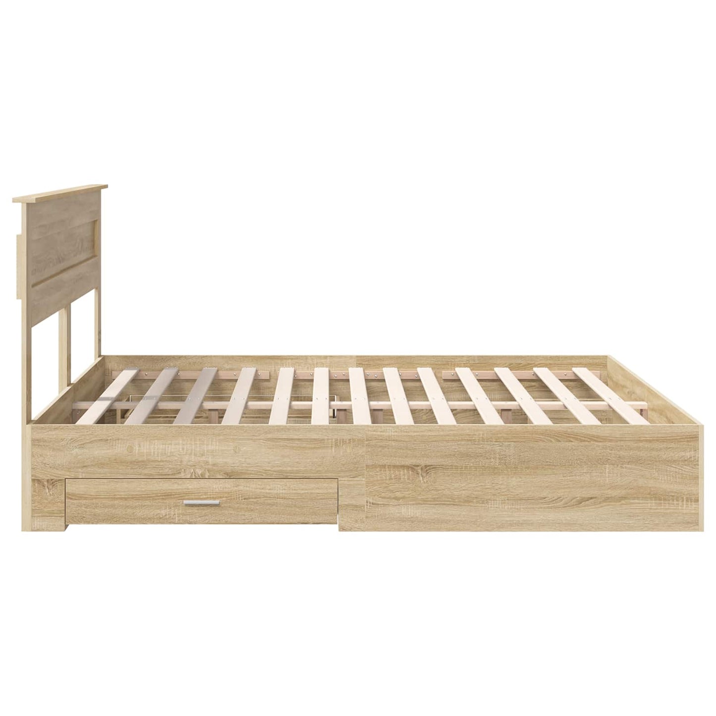 Bed Frame with Drawer Sonoma Oak 200 x 200 cm Engineered Wood