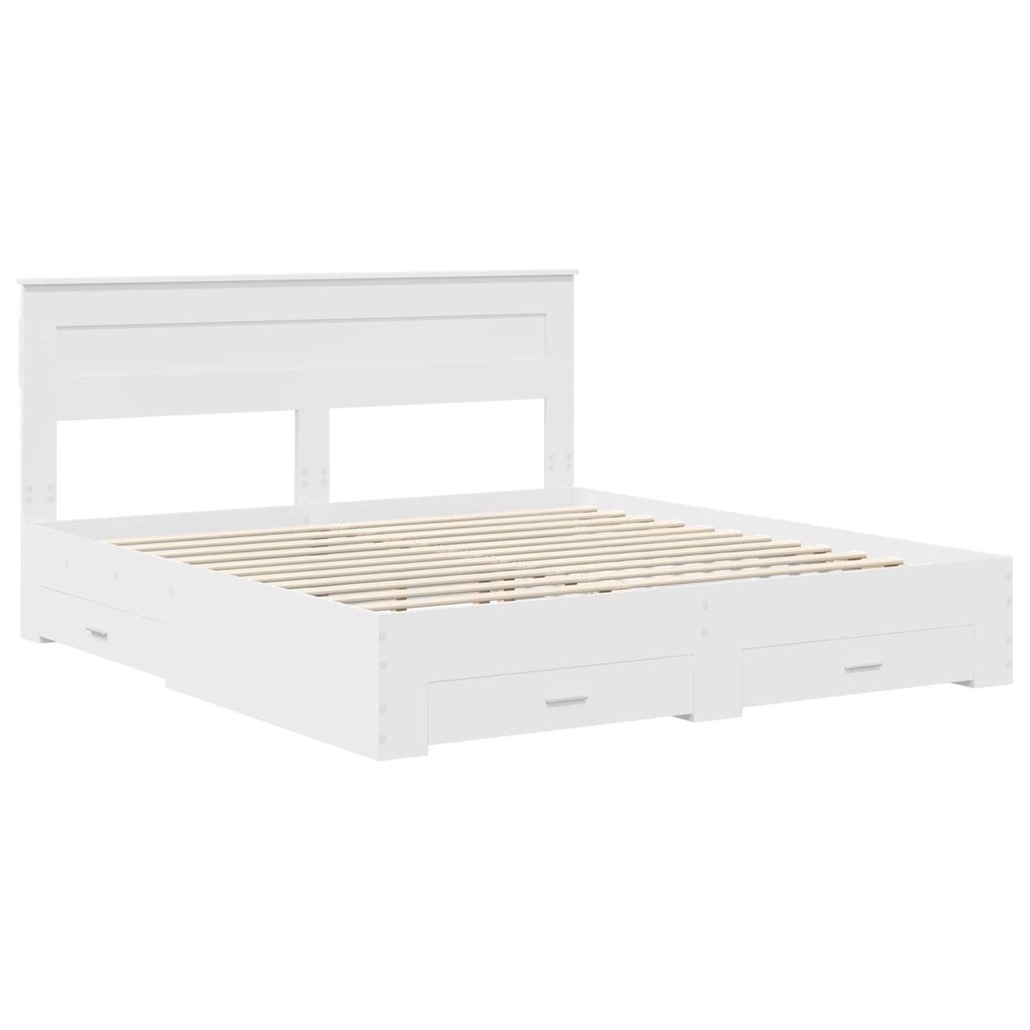 Bed Frame with Headboard White 180 x 200 cm Engineered Wood