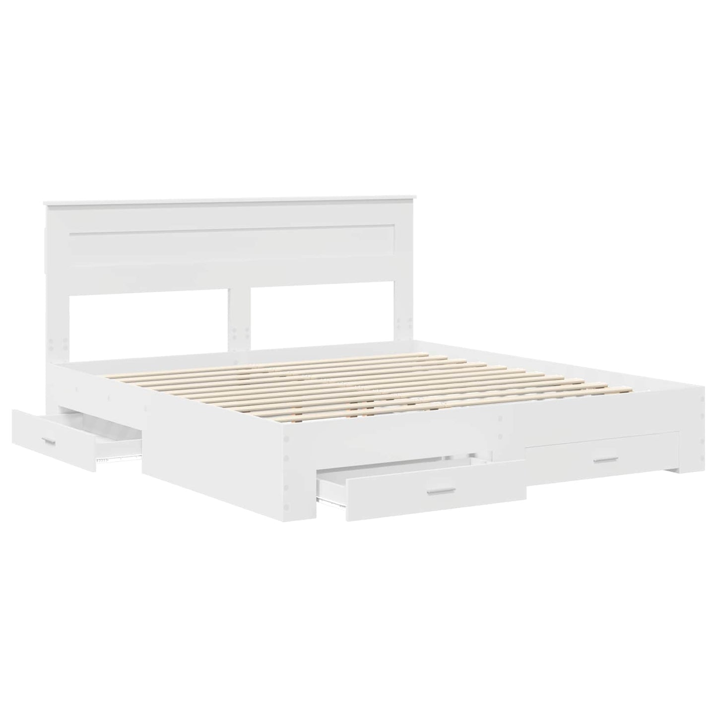 Bed Frame with Headboard White 180 x 200 cm Engineered Wood