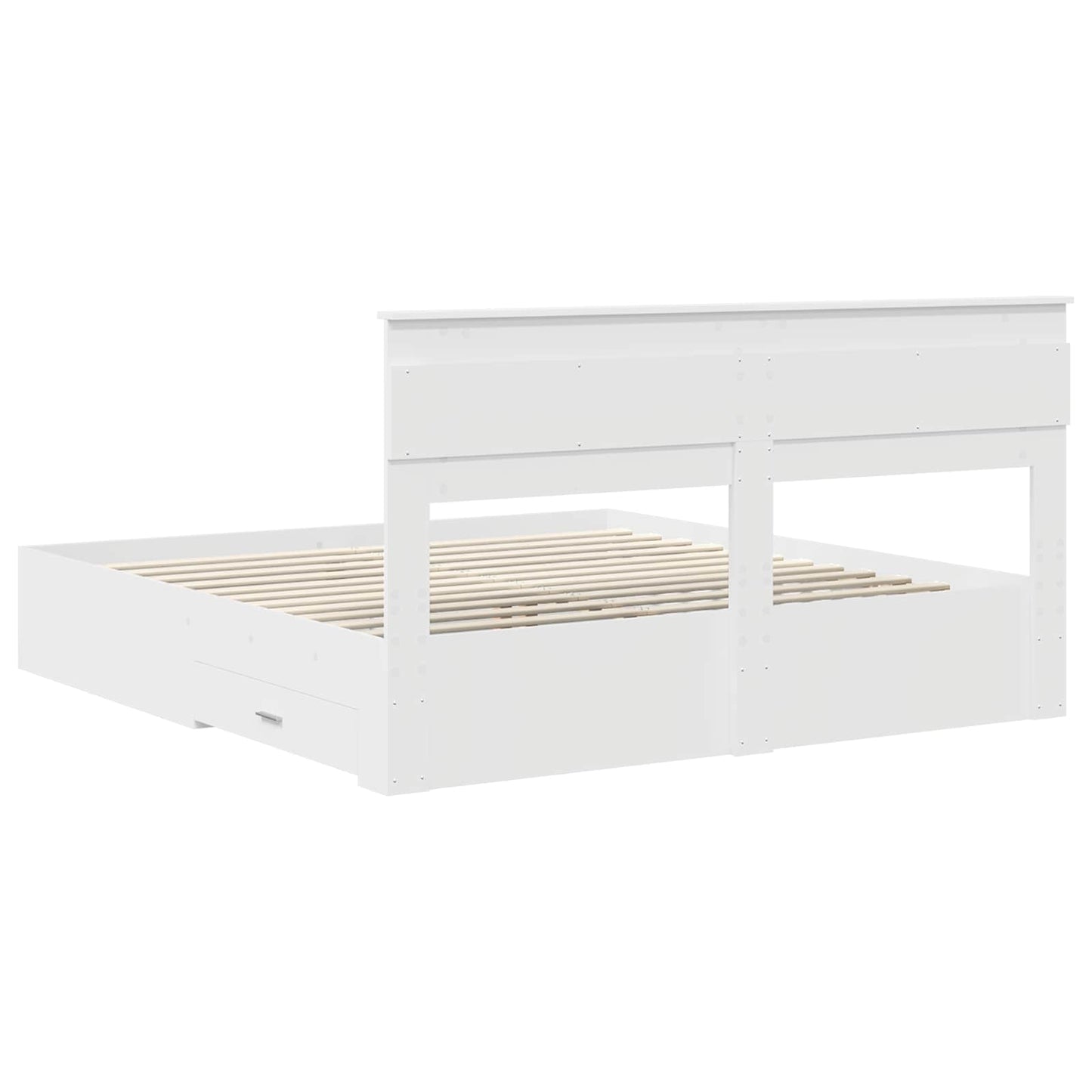 Bed Frame with Headboard White 180 x 200 cm Engineered Wood