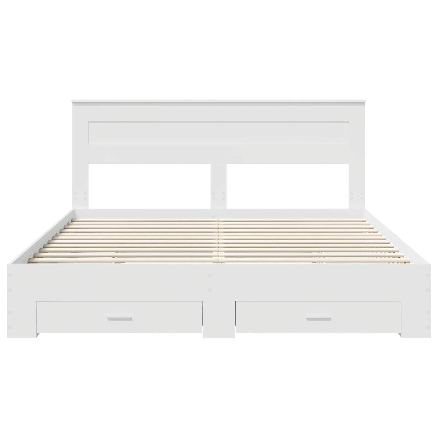 Bed Frame with Headboard White 180 x 200 cm Engineered Wood