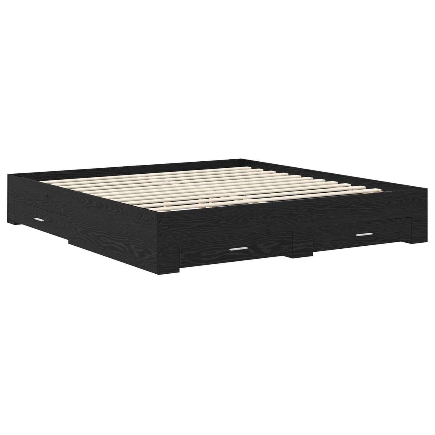 Bed Frame with Headboard Black Oak 180 x 200 cm Engineered Wood