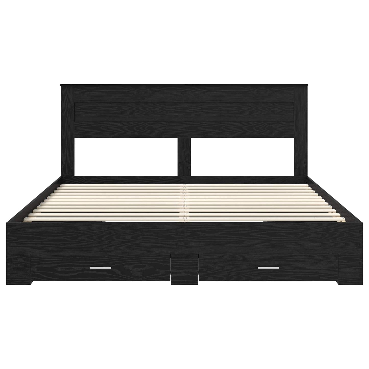 Bed Frame with Headboard Black Oak 180 x 200 cm Engineered Wood