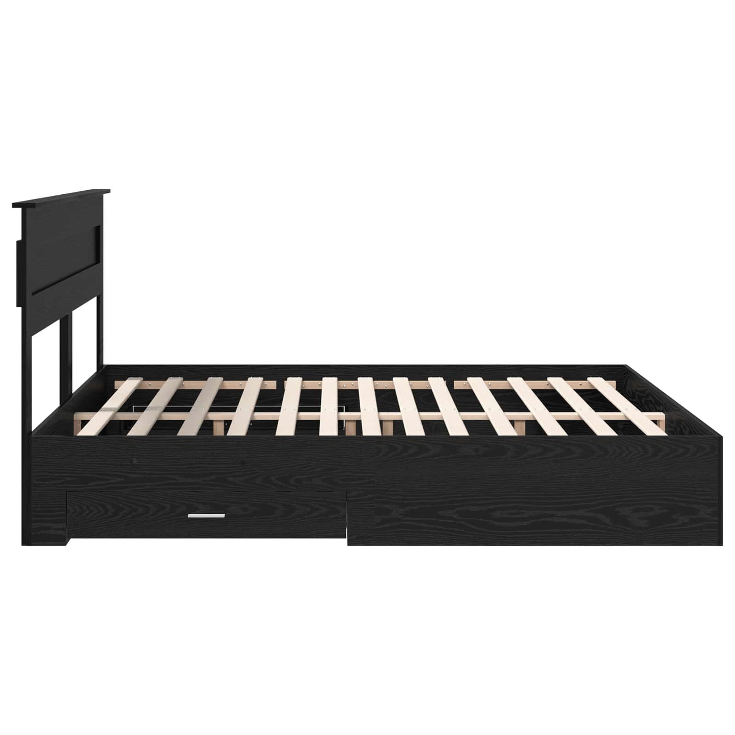 Bed Frame with Headboard Black Oak 180 x 200 cm Engineered Wood