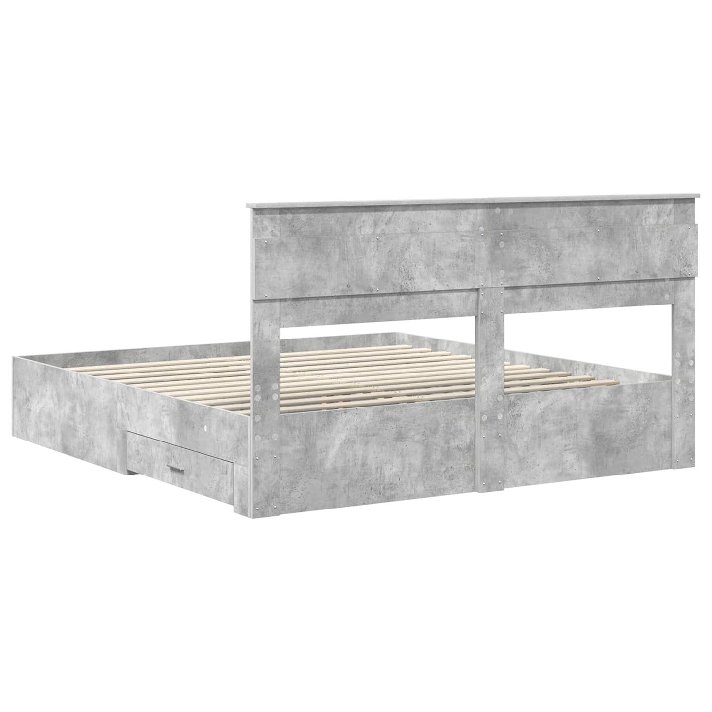 Bed Frame Concrete Grey 180 x 200 cm Engineered Wood