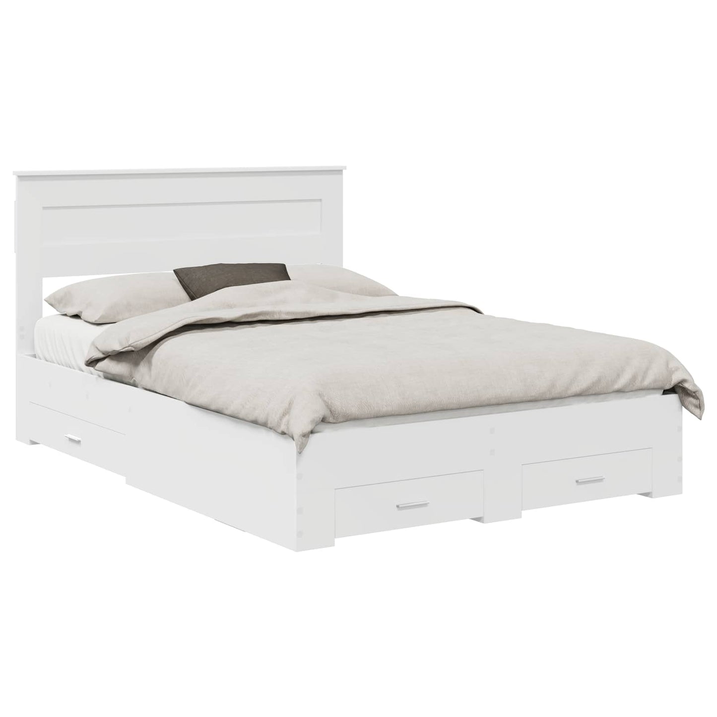 Bed Frame with Headboard White 160 x 200 cm Engineered Wood