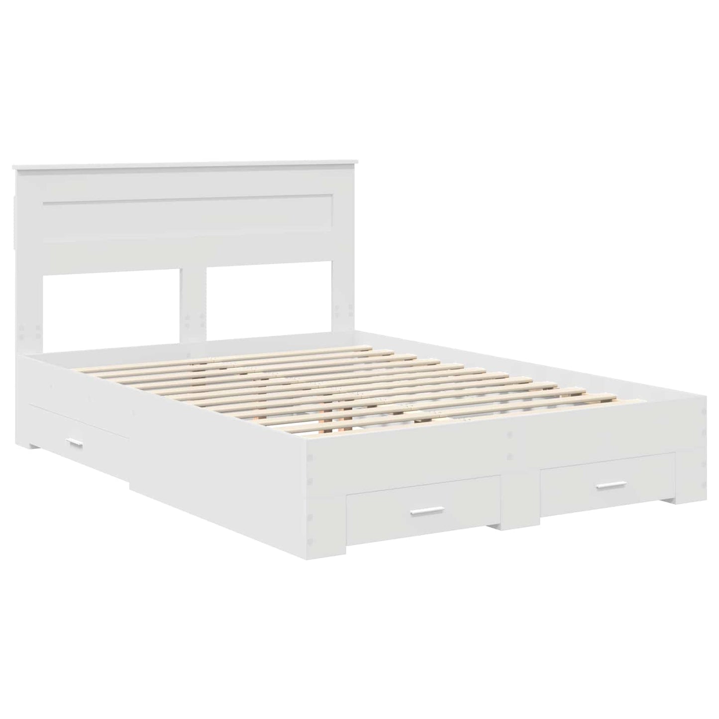 Bed Frame with Headboard White 160 x 200 cm Engineered Wood
