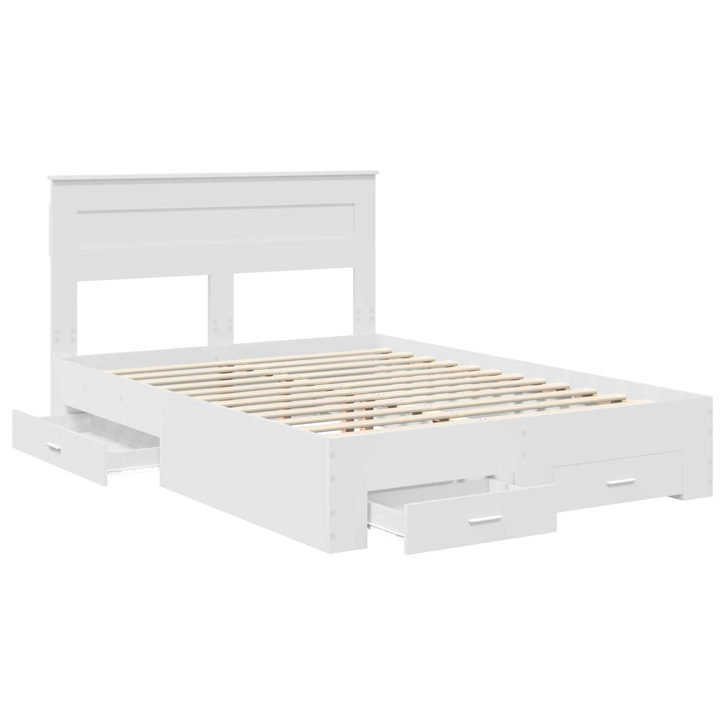 Bed Frame with Headboard White 160 x 200 cm Engineered Wood