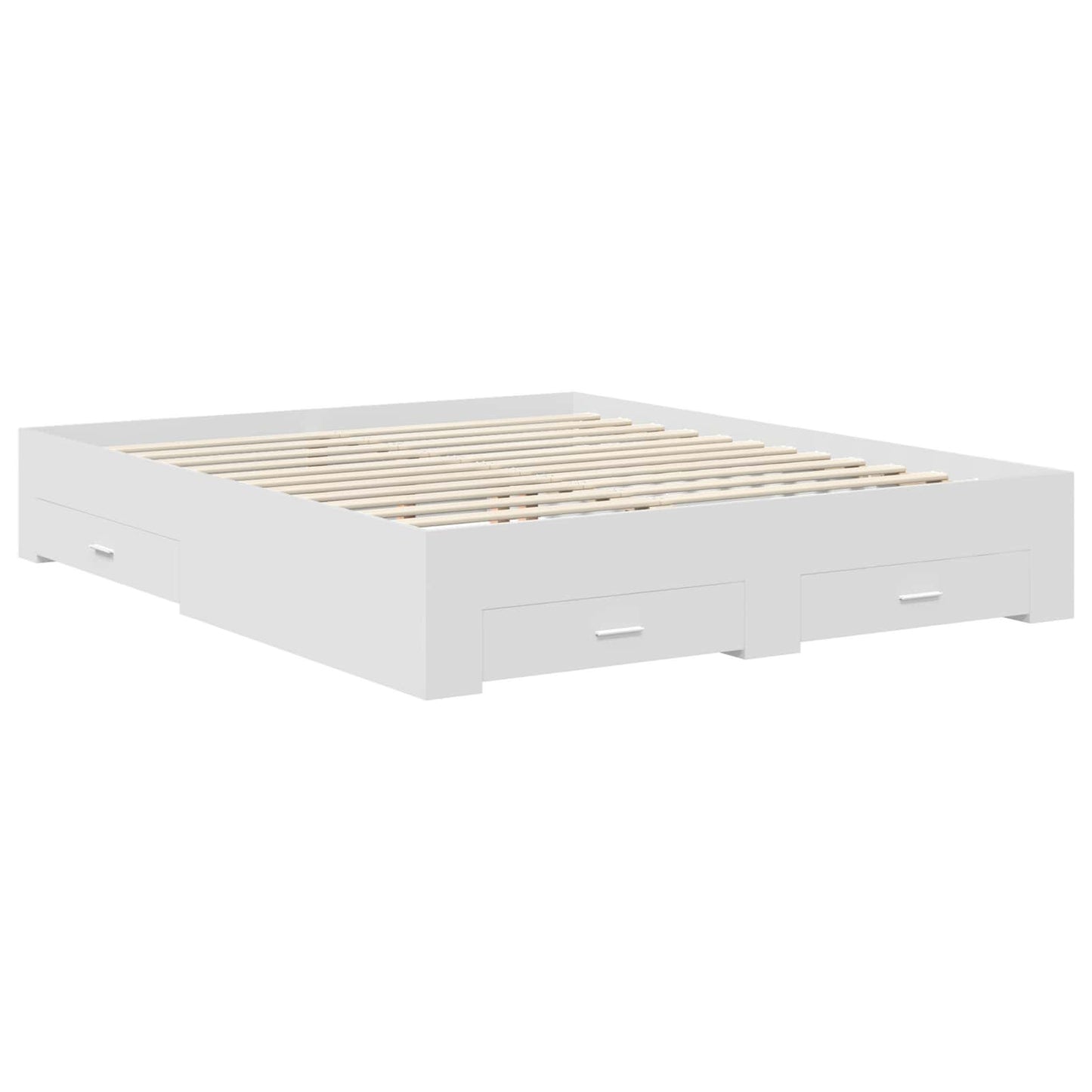 Bed Frame with Headboard White 160 x 200 cm Engineered Wood