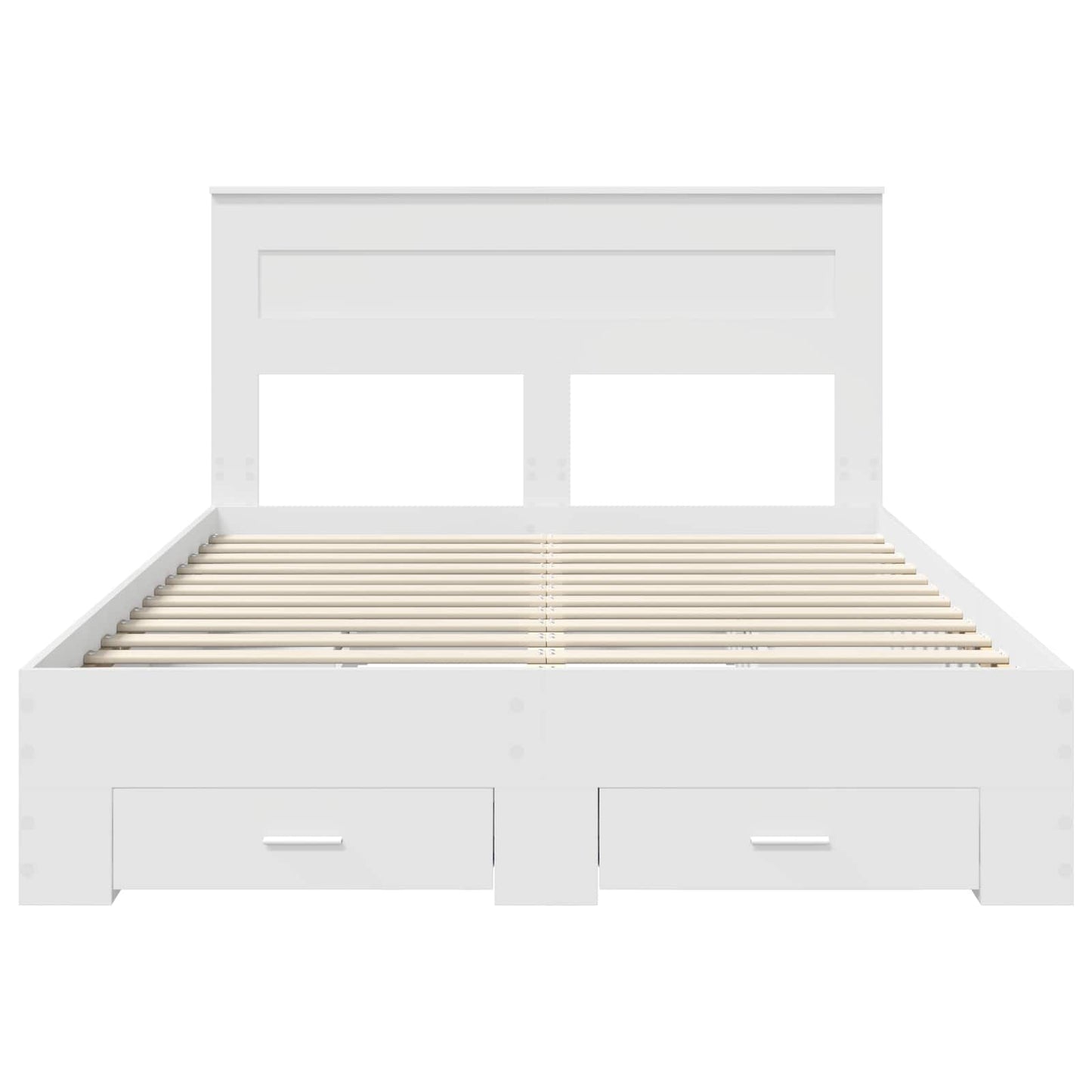 Bed Frame with Headboard White 160 x 200 cm Engineered Wood