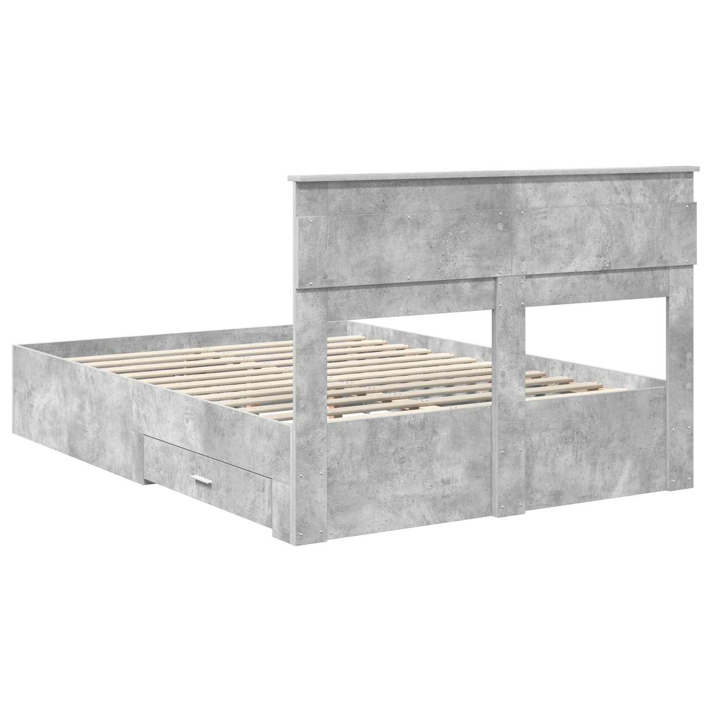 Bed Frame Concrete Grey 160 x 200 cm Engineered Wood