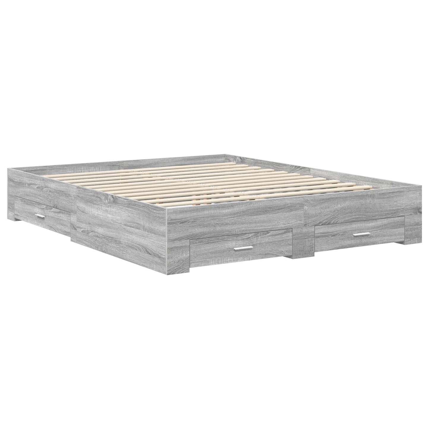 Bed Frame with Drawer Grey Sonoma 160 x 200 cm Engineered Wood