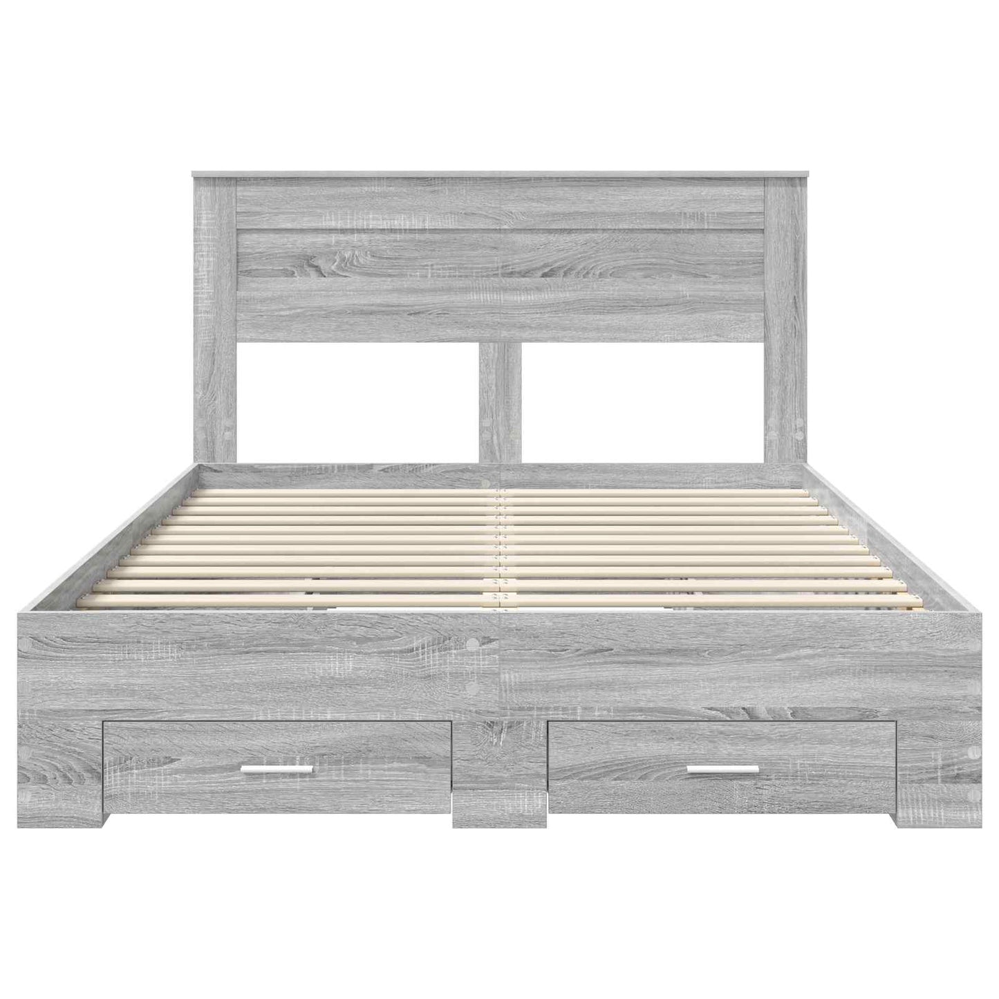 Bed Frame with Drawer Grey Sonoma 160 x 200 cm Engineered Wood