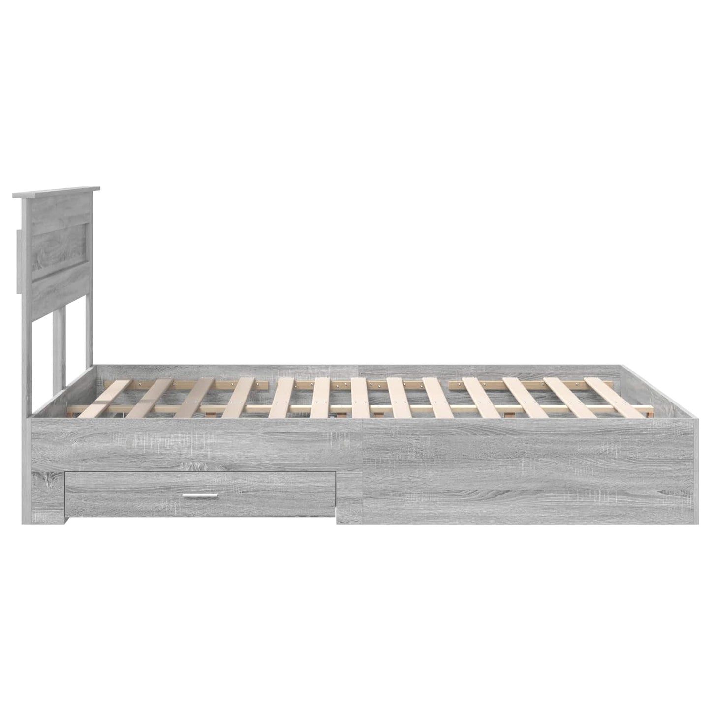 Bed Frame with Drawer Grey Sonoma 160 x 200 cm Engineered Wood