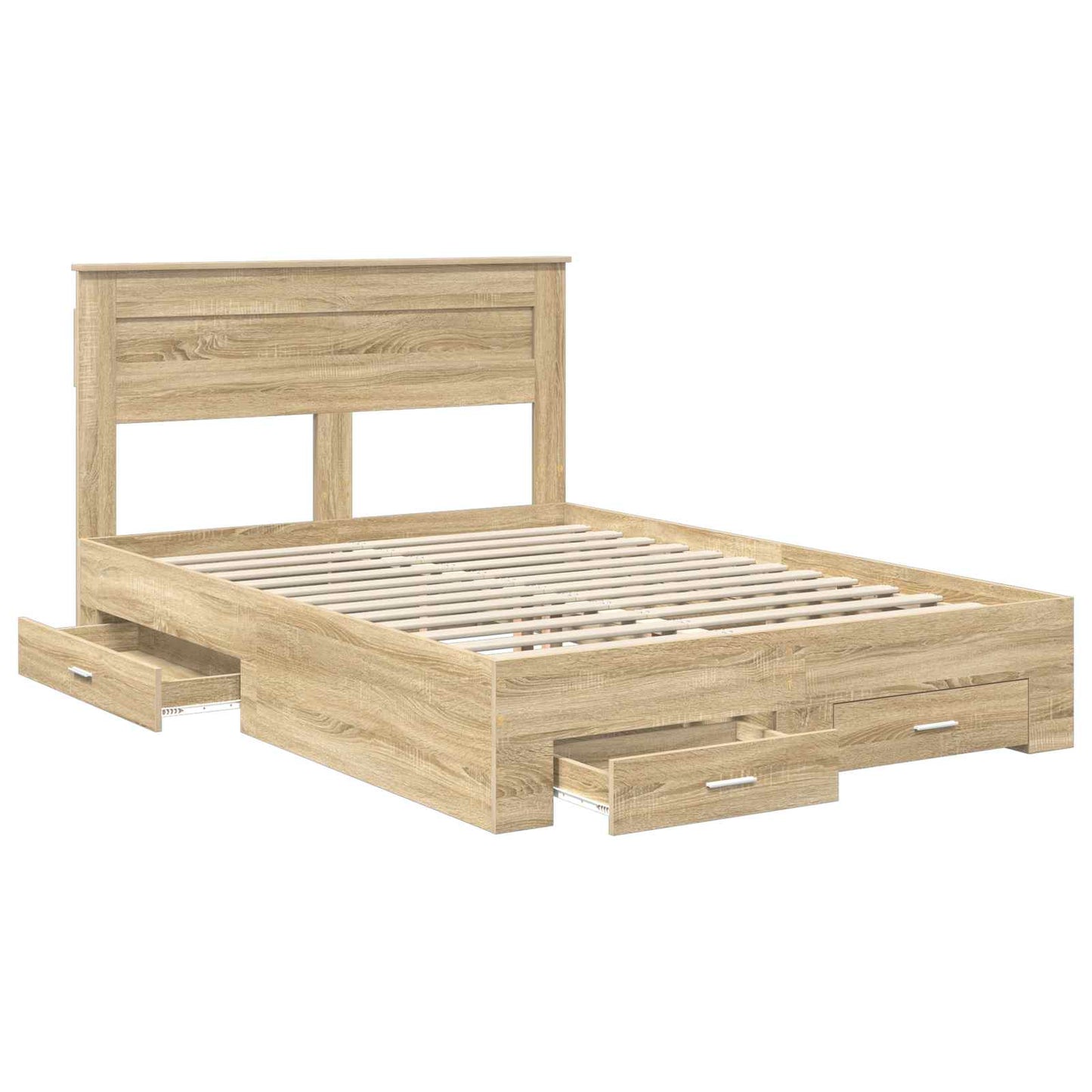 Bed Frame with Drawer Sonoma Oak 150 x 200 cm Engineered Wood