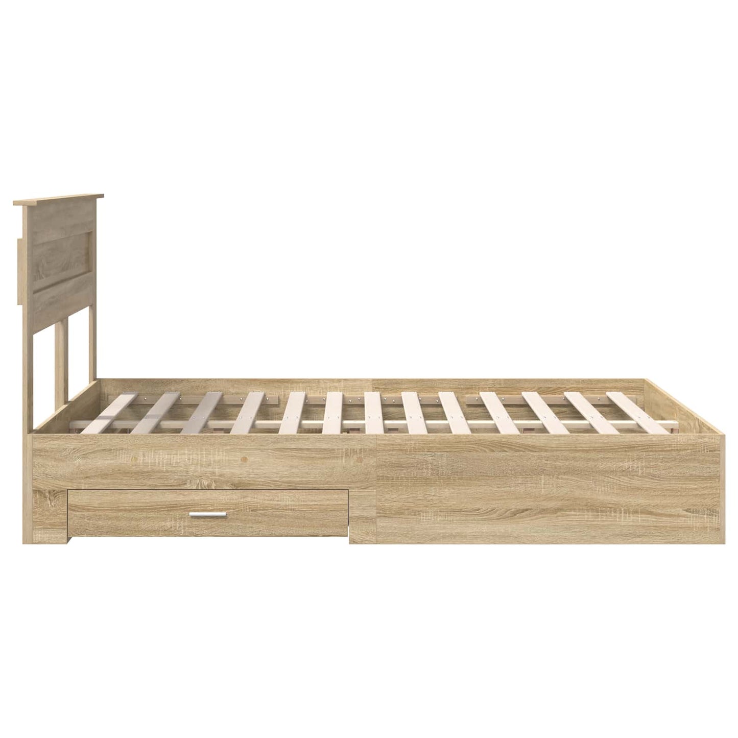 Bed Frame with Drawer Sonoma Oak 140 x 190 cm Engineered Wood
