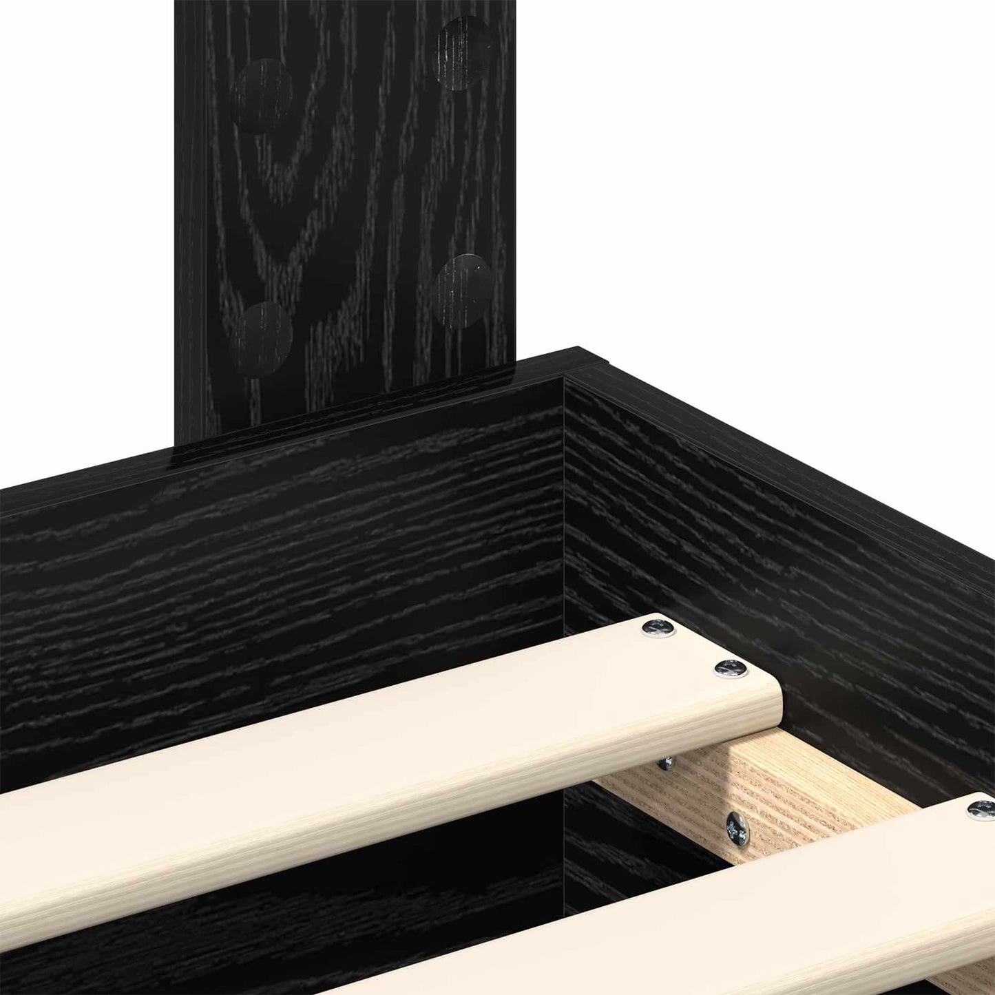 Bed Frame with Headboard Black Oak 135 x 190 cm Engineered Wood